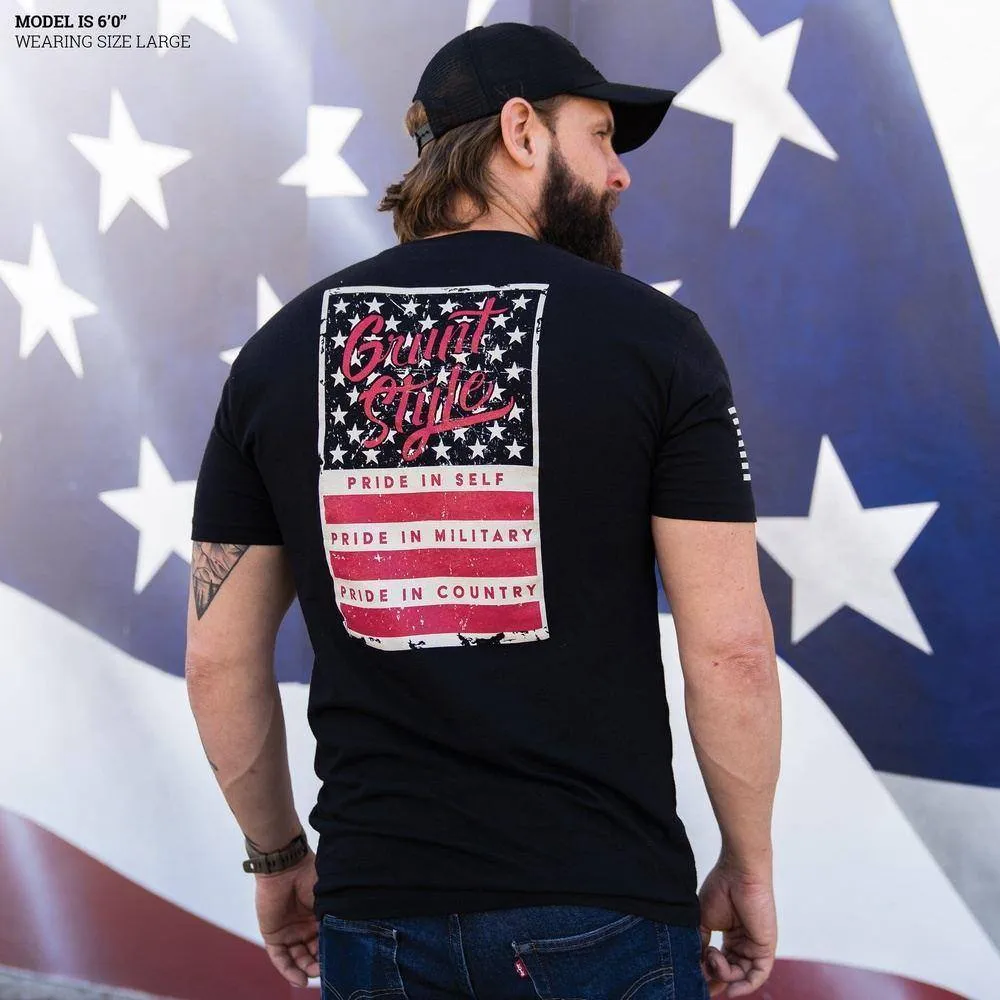 Grunt Style Stars & Bars T-Shirt - Black sold by Grunt Style product image thumbnail 3