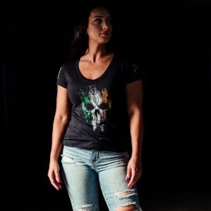 Women's Irish Reaper V-Neck - Black sold by Grunt Style