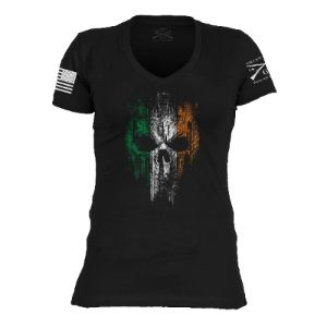 Women's Irish Reaper V-Neck - Black sold by Grunt Style
