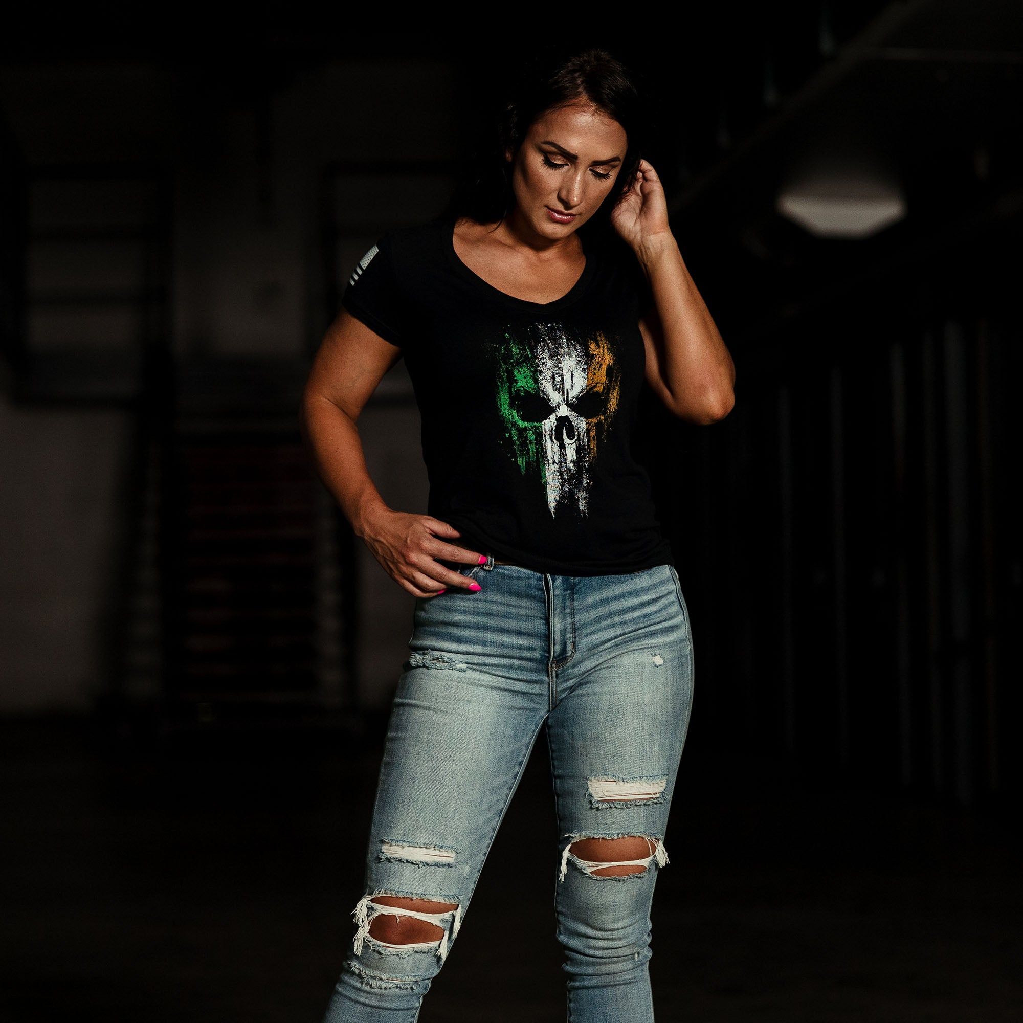 Women's Irish Reaper V-Neck - Black sold by Grunt Style product image thumbnail 4