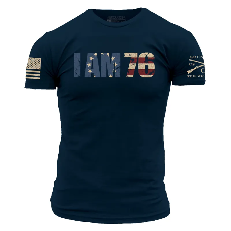 I AM 76 T-Shirt - Midnight Navy sold by Grunt Style