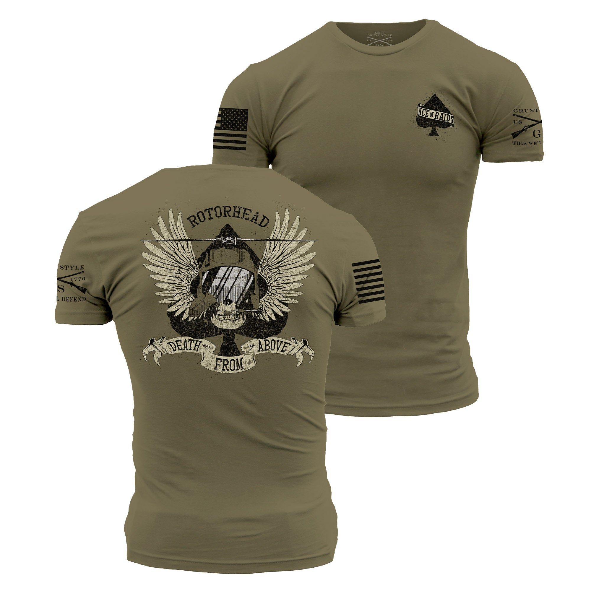 Death From Above T-Shirt - Military Green sold by Grunt Style