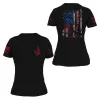 Women's Freedom Flag T-Shirt - Black sold by Grunt Style