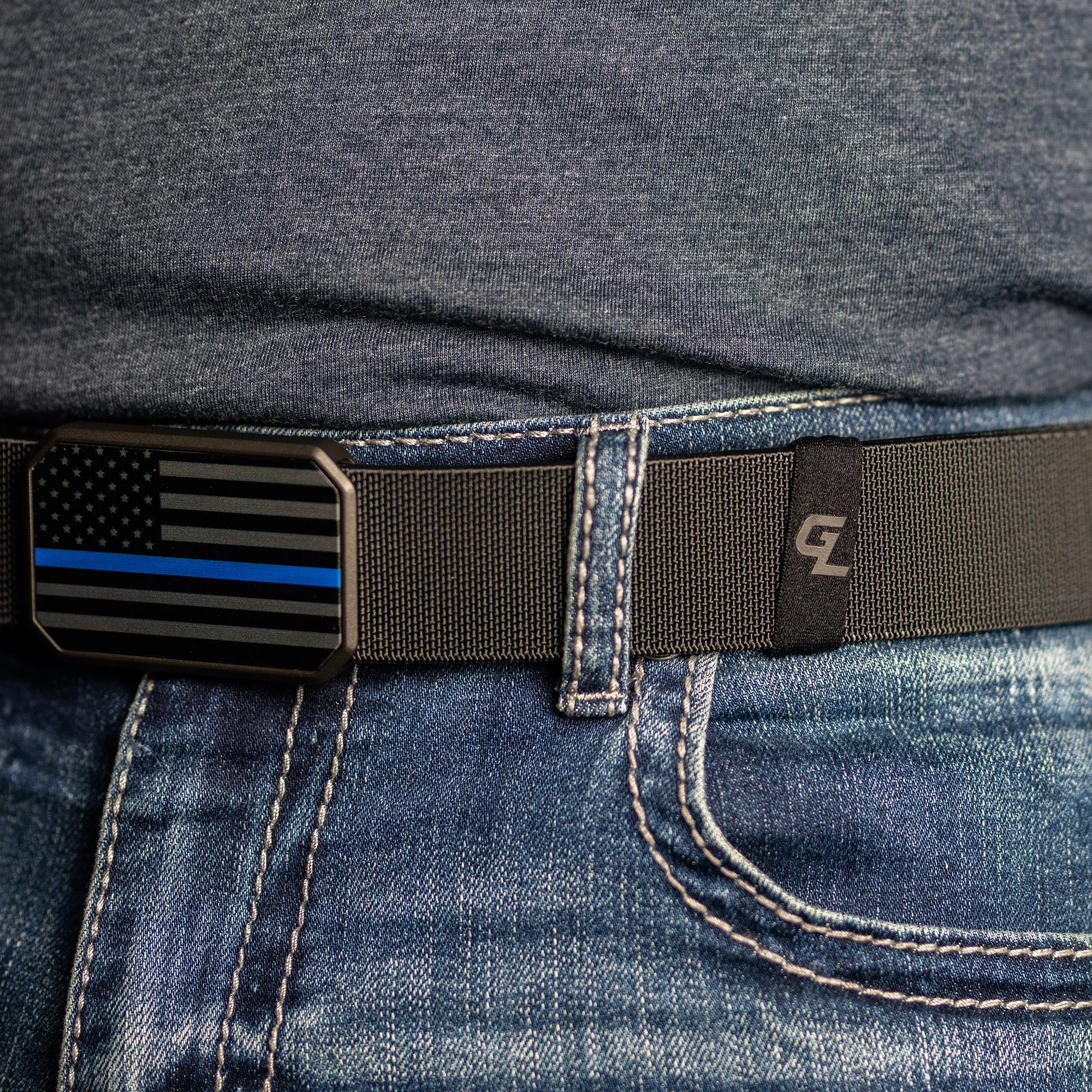 Groove Life™ Hero Belt Black - Blue Line sold by Grunt Style product image thumbnail 3