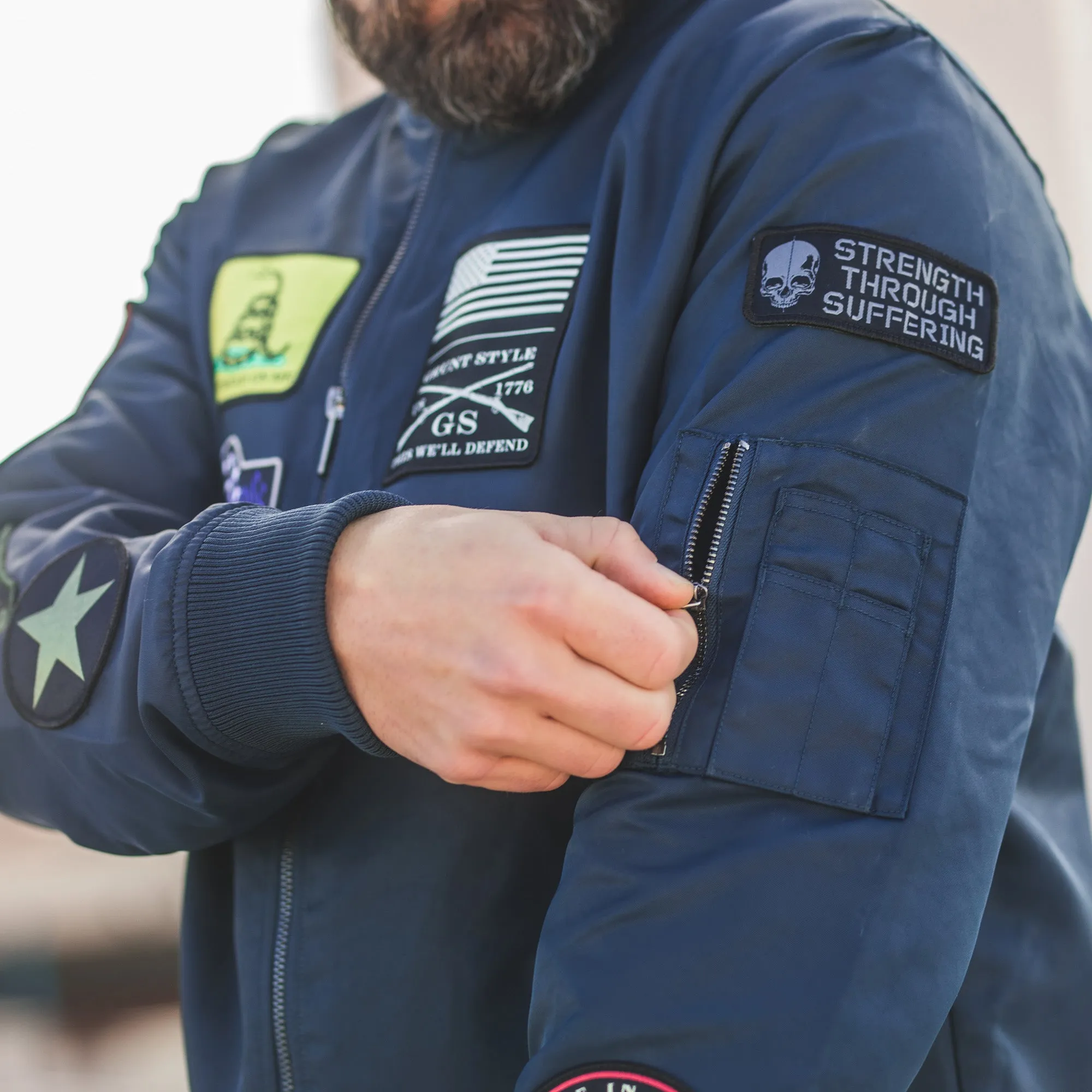 Men's Classified Bomber Jacket - Navy sold by Grunt Style product image thumbnail 4