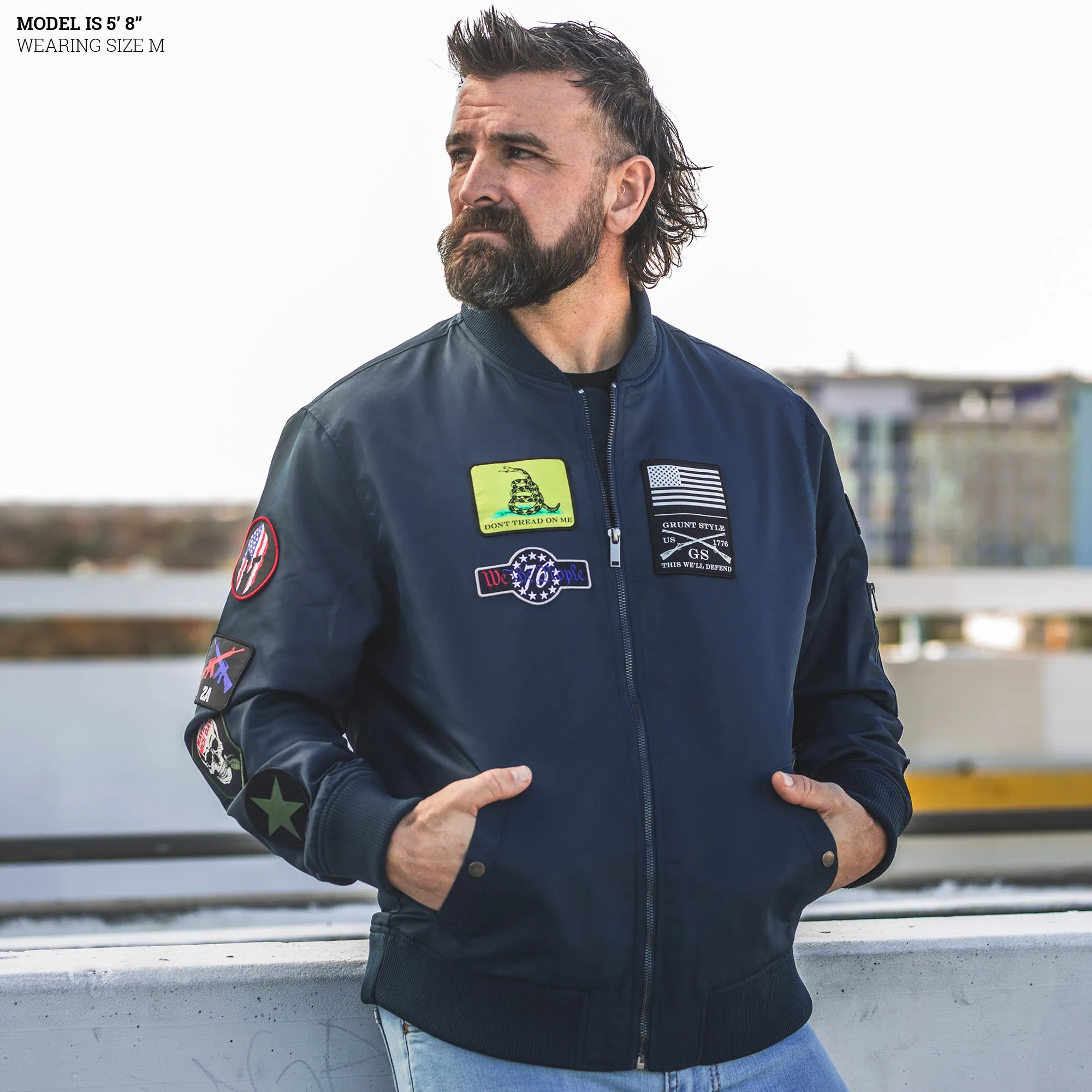 Men's Classified Bomber Jacket - Navy sold by Grunt Style product image thumbnail 5