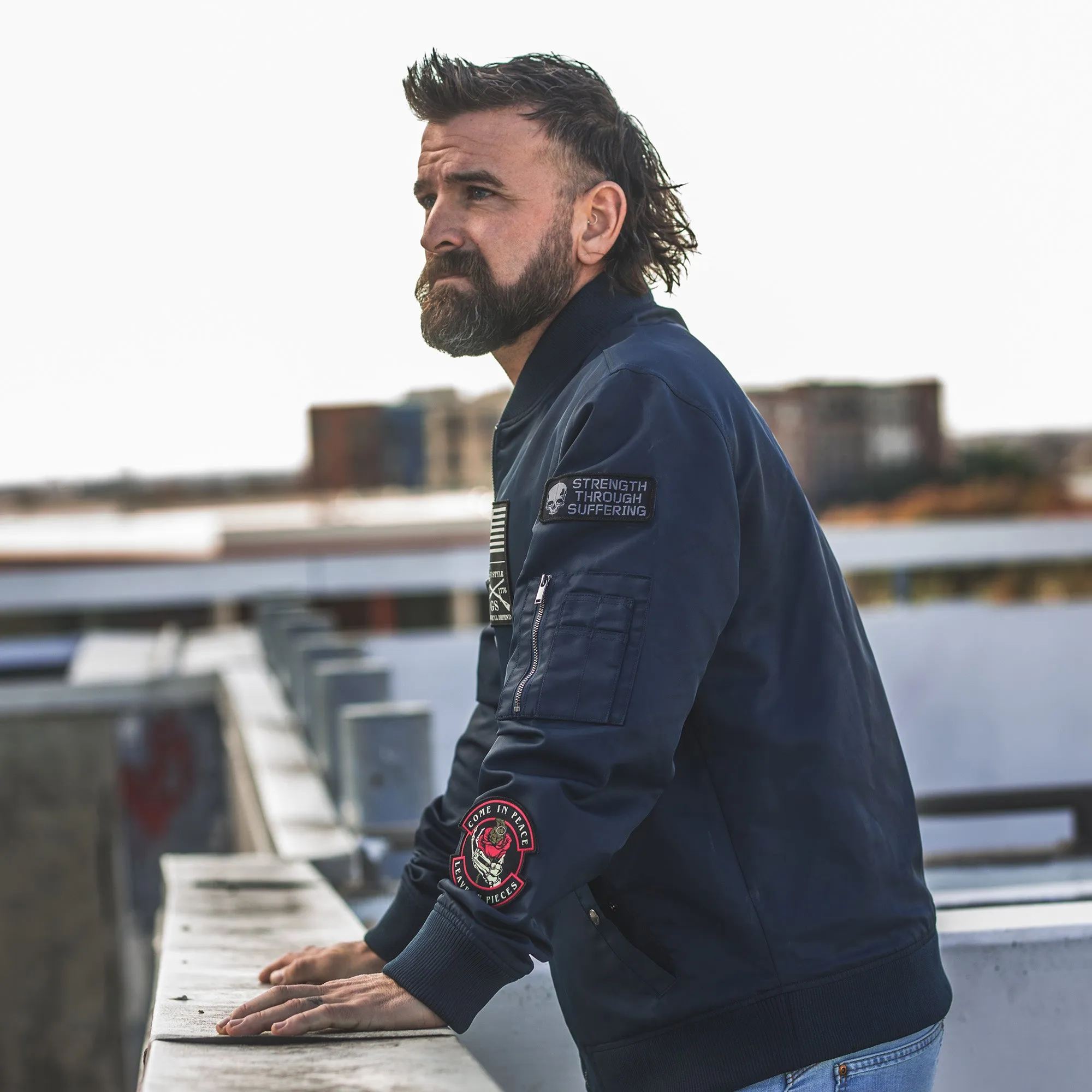 Men's Classified Bomber Jacket - Navy sold by Grunt Style product image thumbnail 2