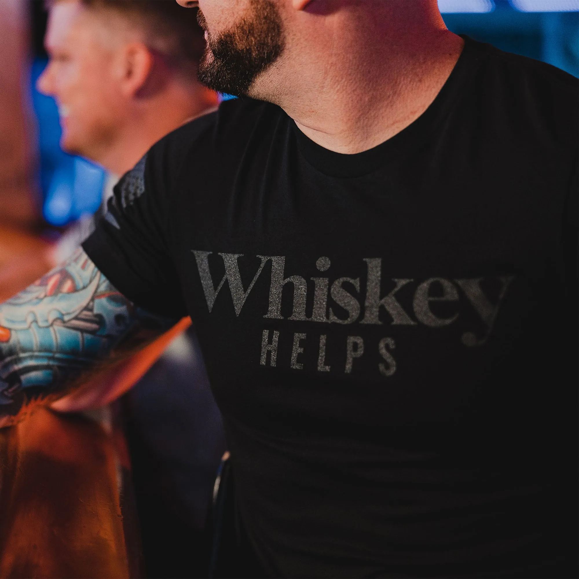 Whiskey Helps™ T-Shirt - Black sold by Grunt Style product image thumbnail 2