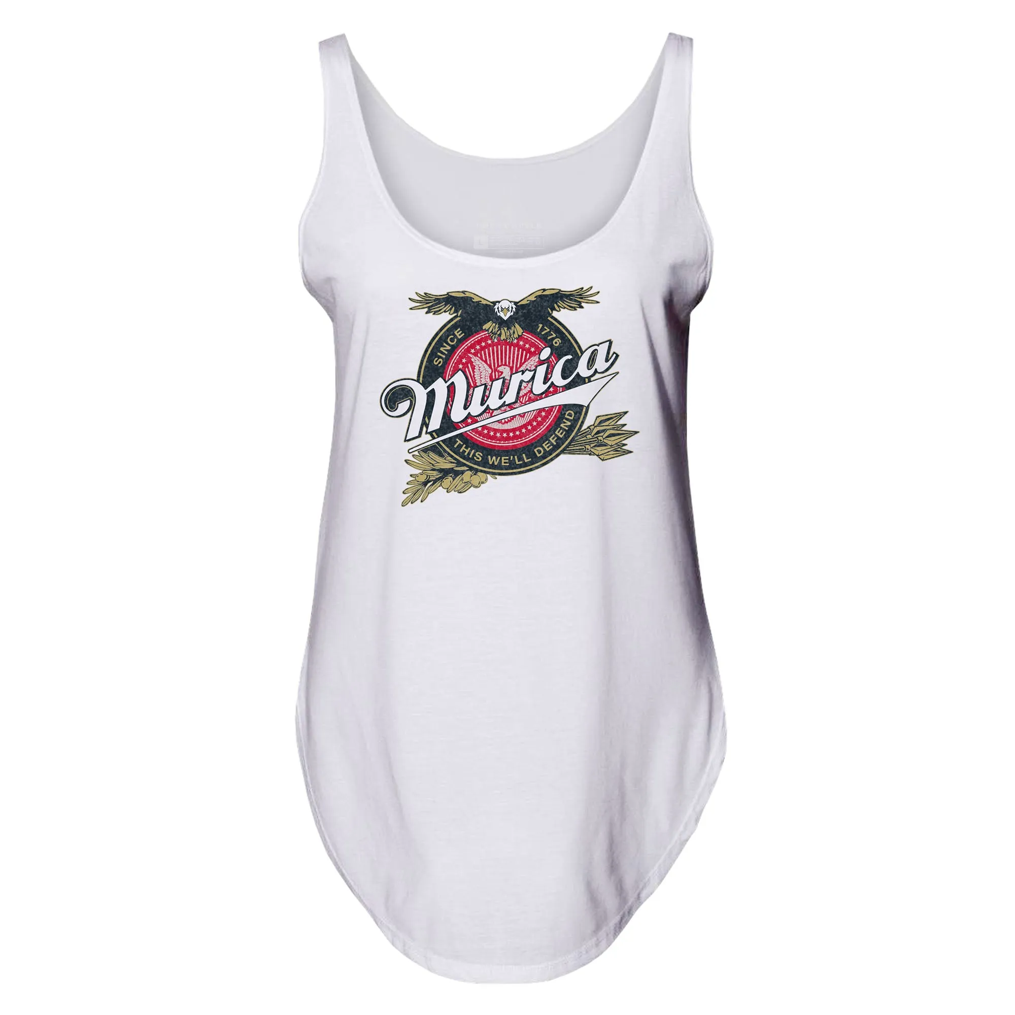 Women's Murica Brewing Flowy Tank - White sold by Grunt Style product image thumbnail 3