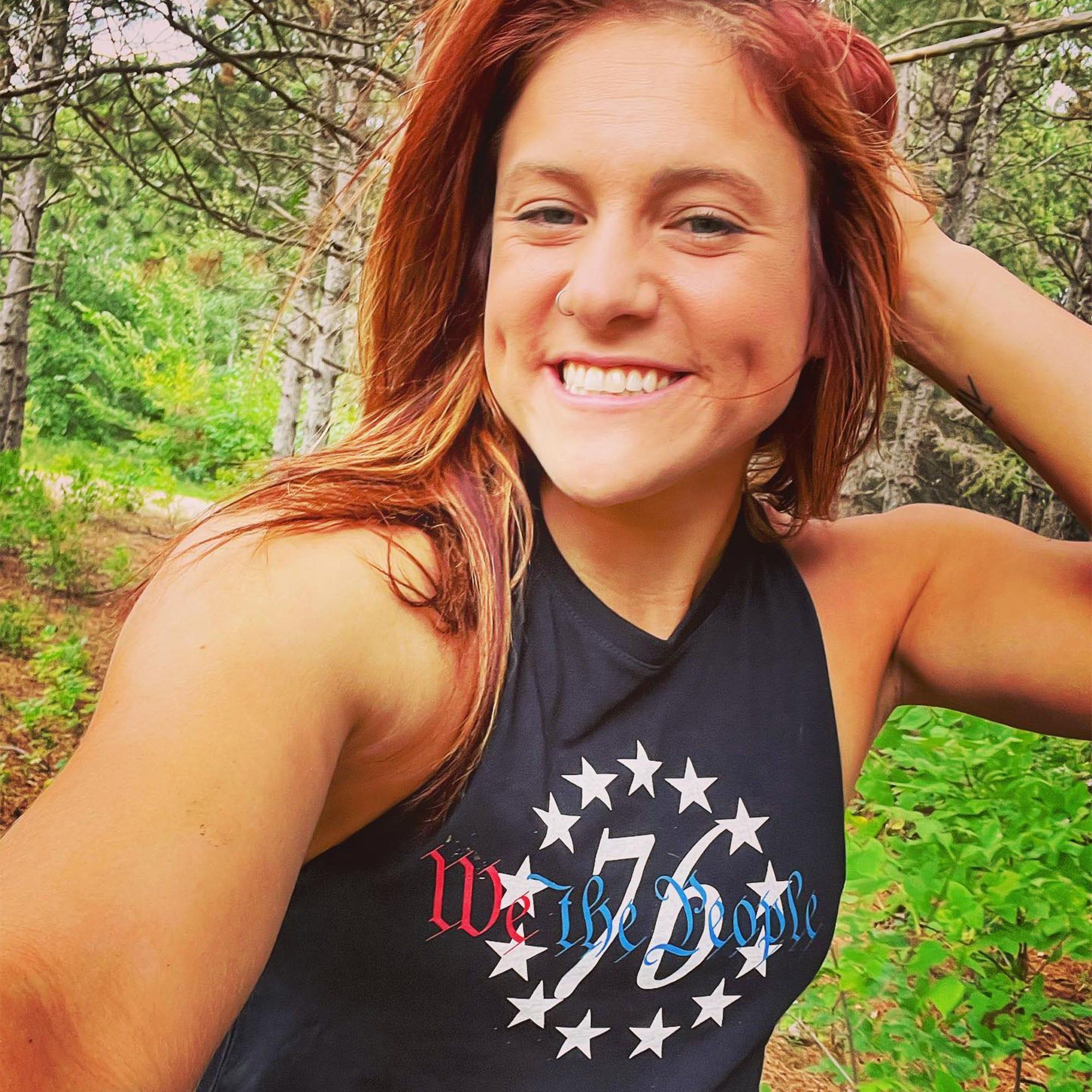 Women's 76 We The People Racerback Cropped Tank - Black sold by Grunt Style product image thumbnail 2