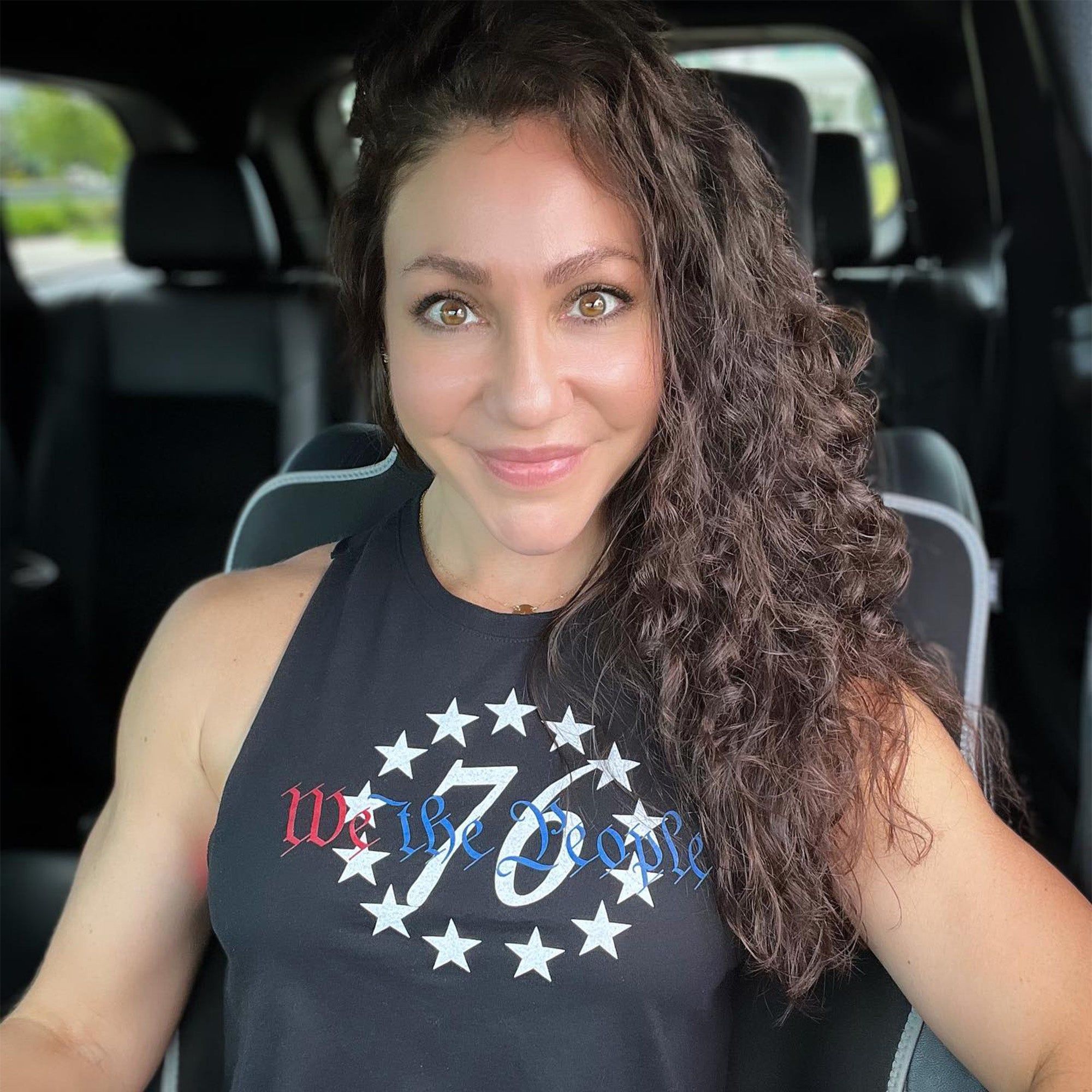 Women's 76 We The People Racerback Cropped Tank - Black sold by Grunt Style product image thumbnail 4