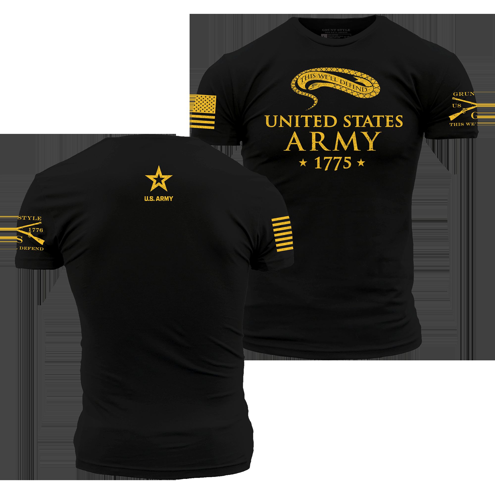 Army Historic This We'll Defend T-Shirt - Black sold by Grunt Style