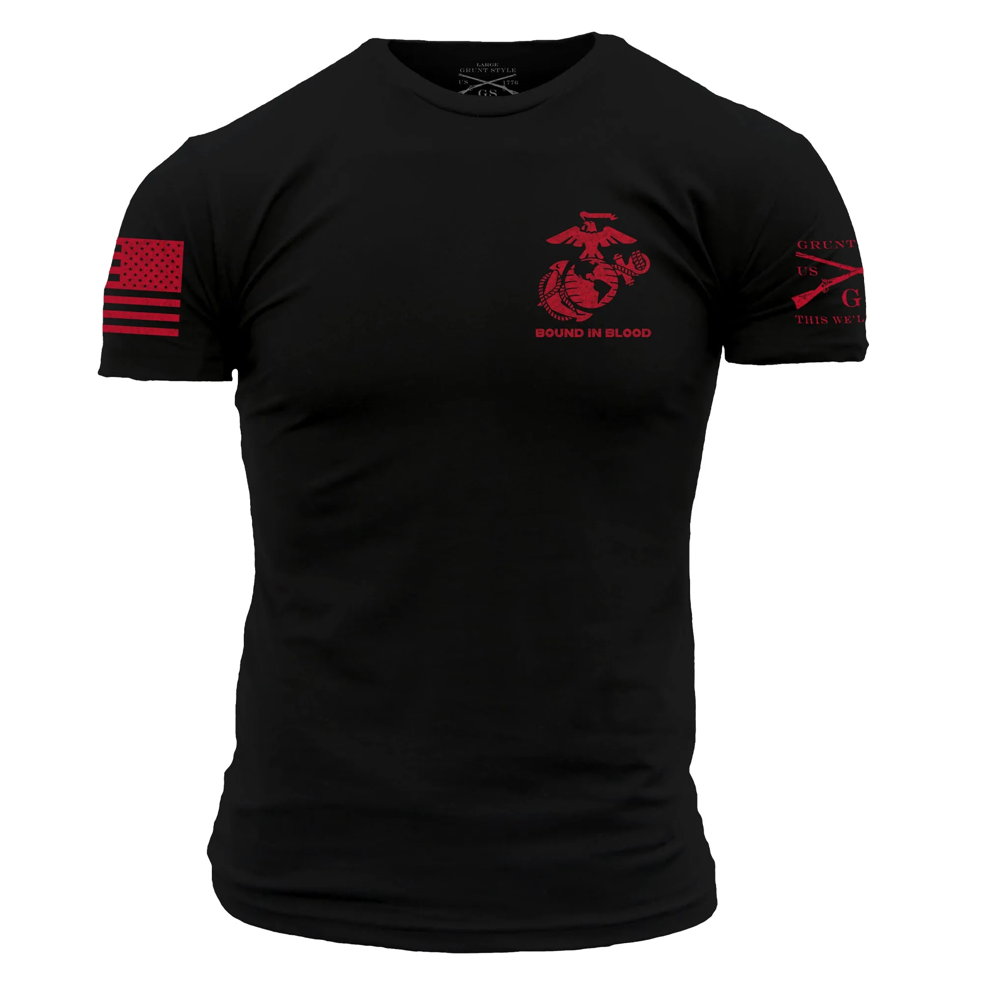 USMC - Bound In Blood T-Shirt - Black sold by Grunt Style product image thumbnail 2