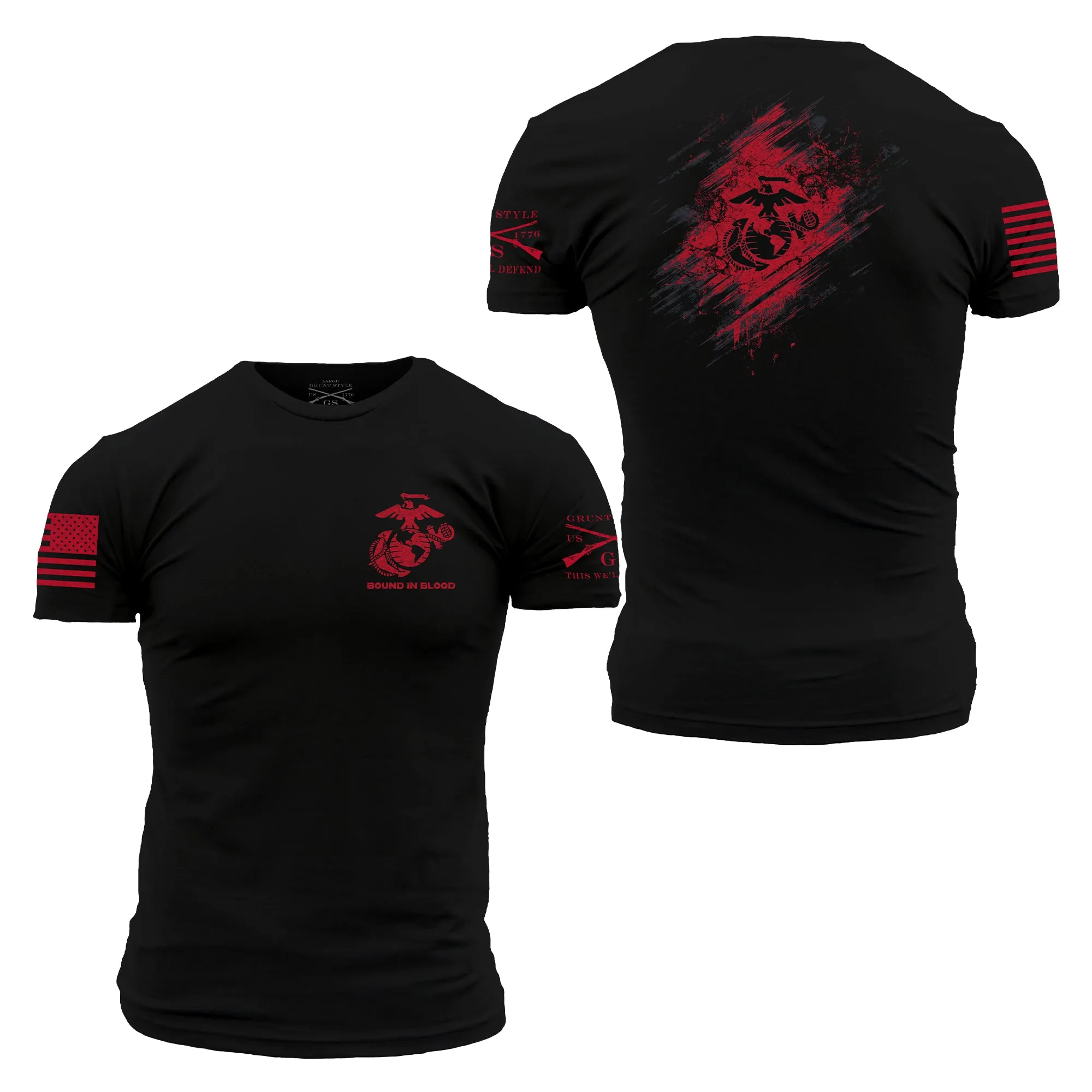 USMC - Bound In Blood T-Shirt - Black sold by Grunt Style