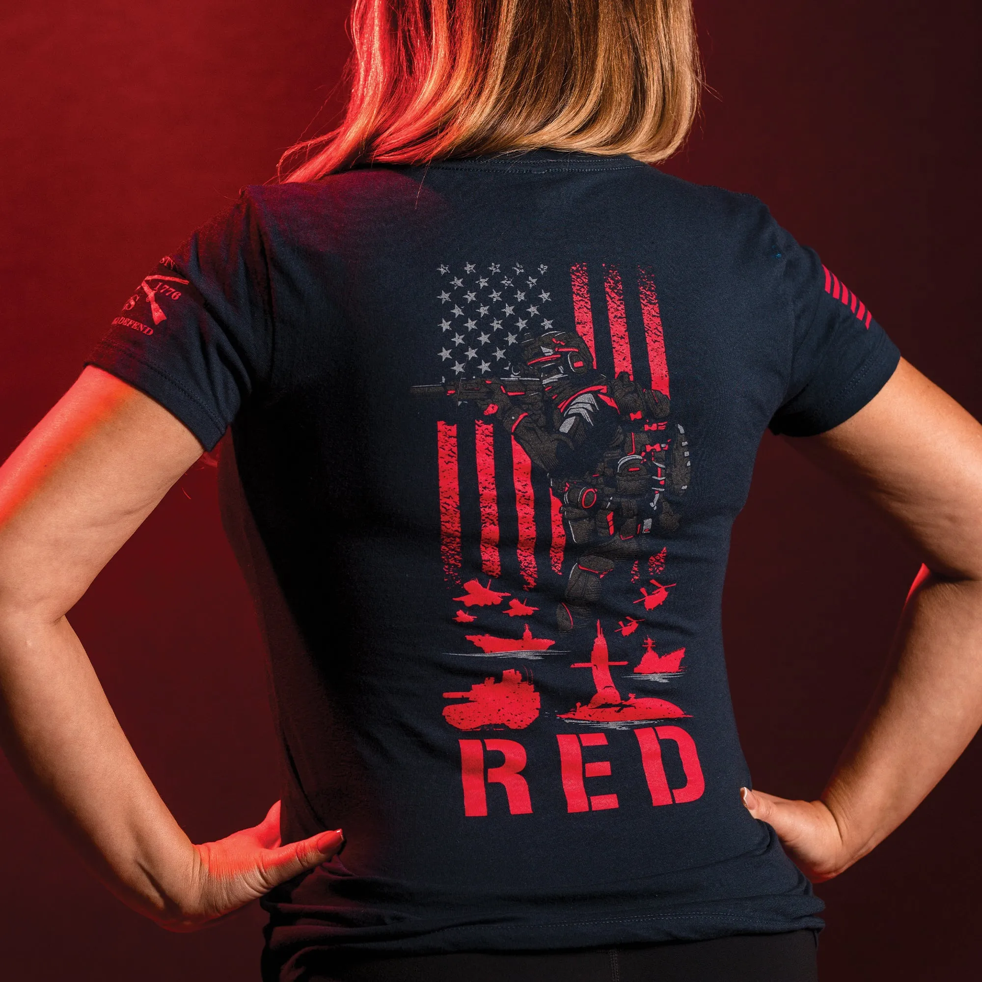Women's RED Friday V-Neck - Midnight Navy sold by Grunt Style product image thumbnail 3