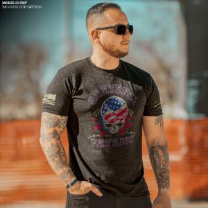 Grateful Patriot T-Shirt - Vintage Black sold by Grunt Style