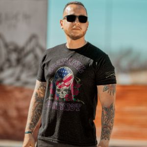 Grateful Patriot T-Shirt - Vintage Black sold by Grunt Style