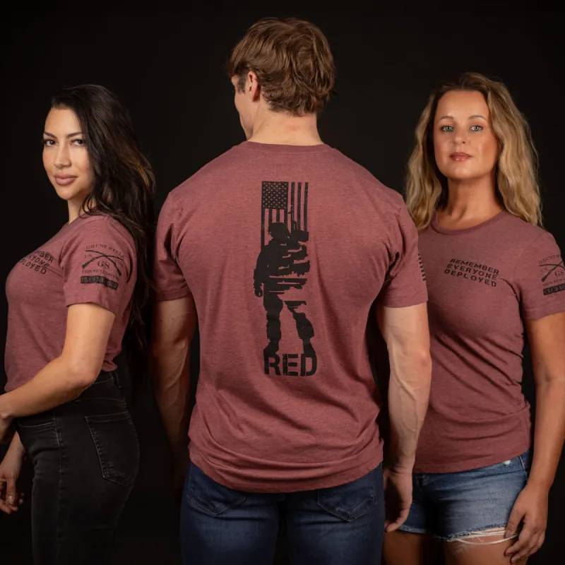 Men's R.E.D. All Forces Club Exclusive T-Shirt - Burgundy Heather sold by Grunt Style