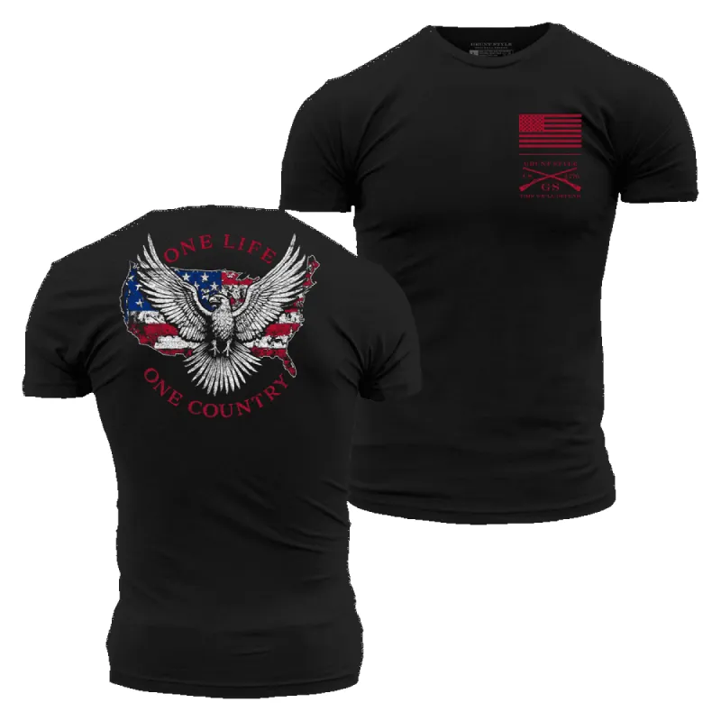 One Life One Country T-Shirt - Black sold by Grunt Style