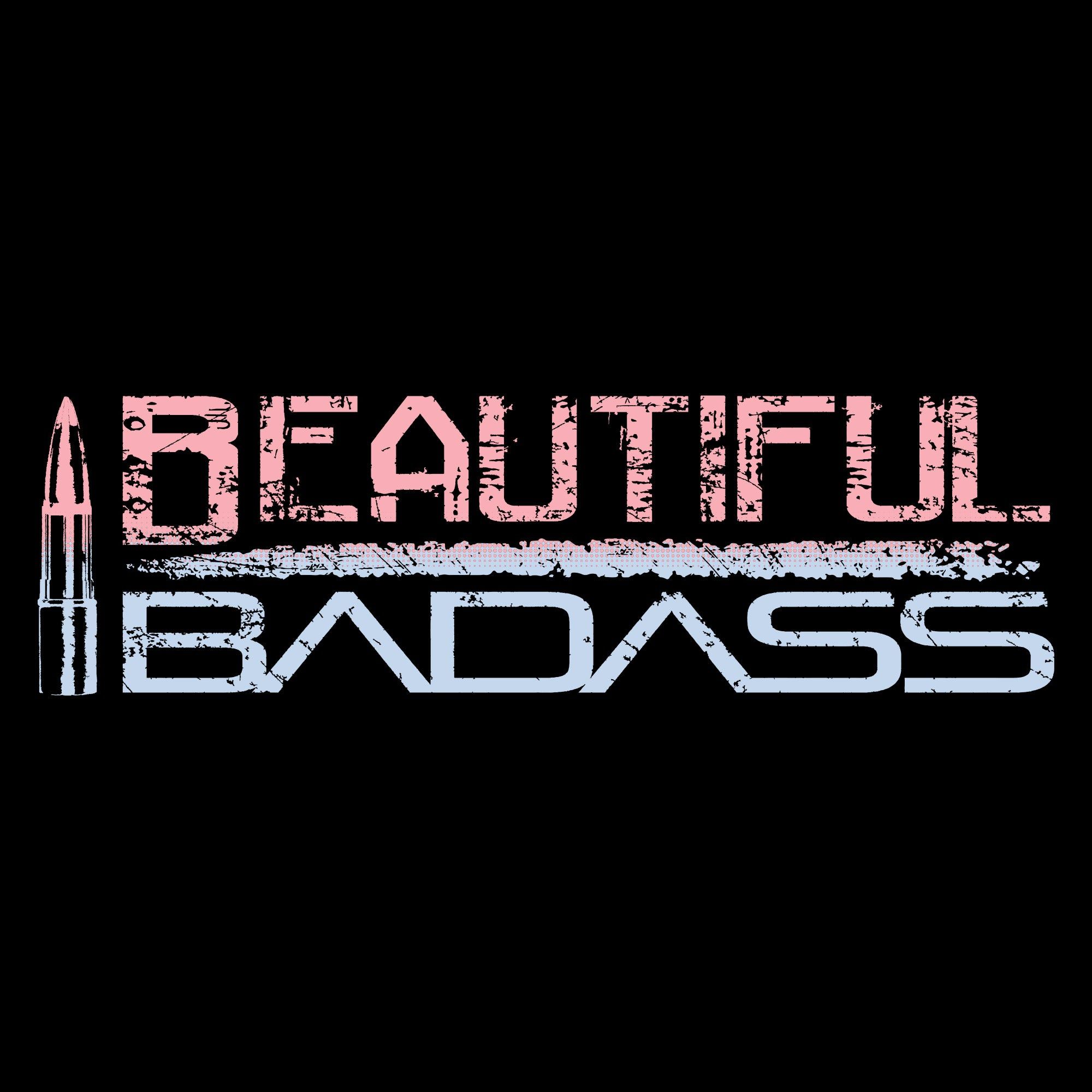 Women's Beautiful Badass Ombre T-Shirt- Black sold by Grunt Style product image thumbnail 4