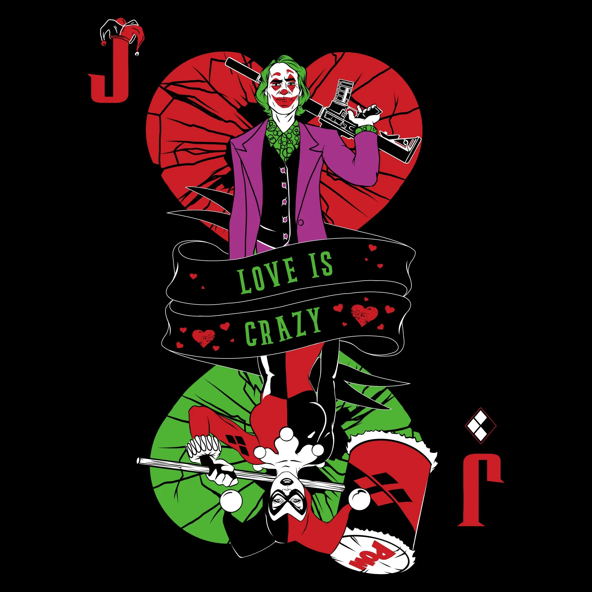 Love Is Crazy T-Shirt - Black sold by Grunt Style product image thumbnail 2