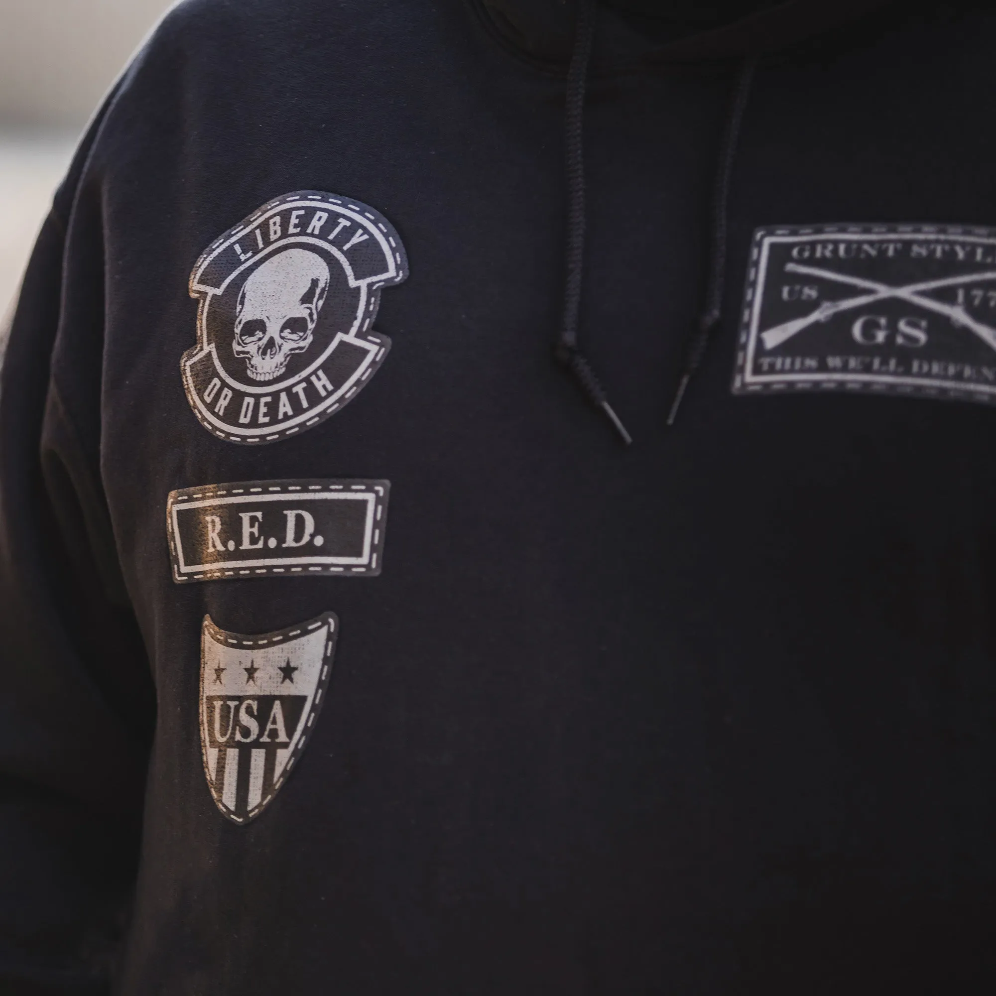 Patriot Patch Hoodie - Black sold by Grunt Style product image thumbnail 3