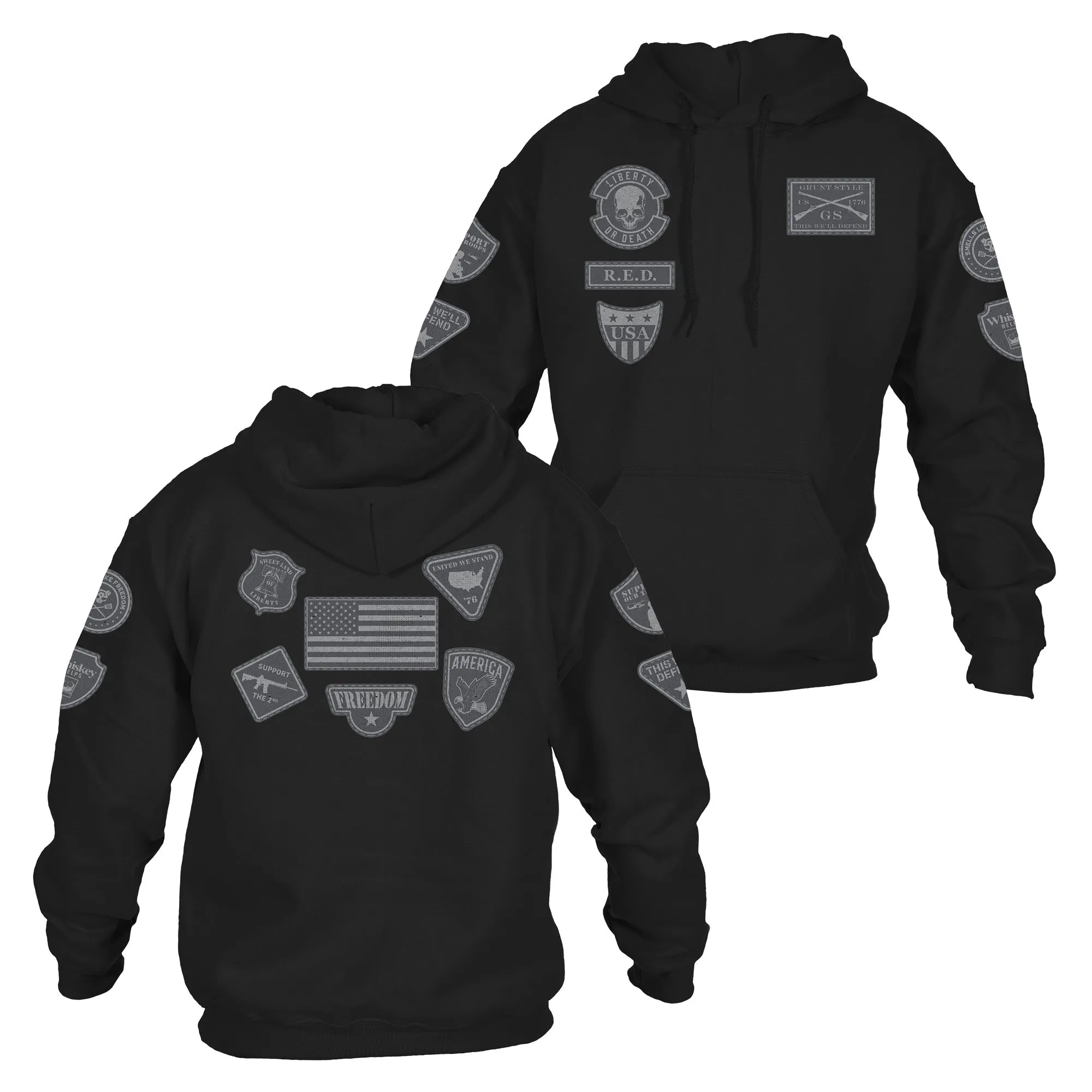 Patriot Patch Hoodie - Black sold by Grunt Style product image thumbnail 2