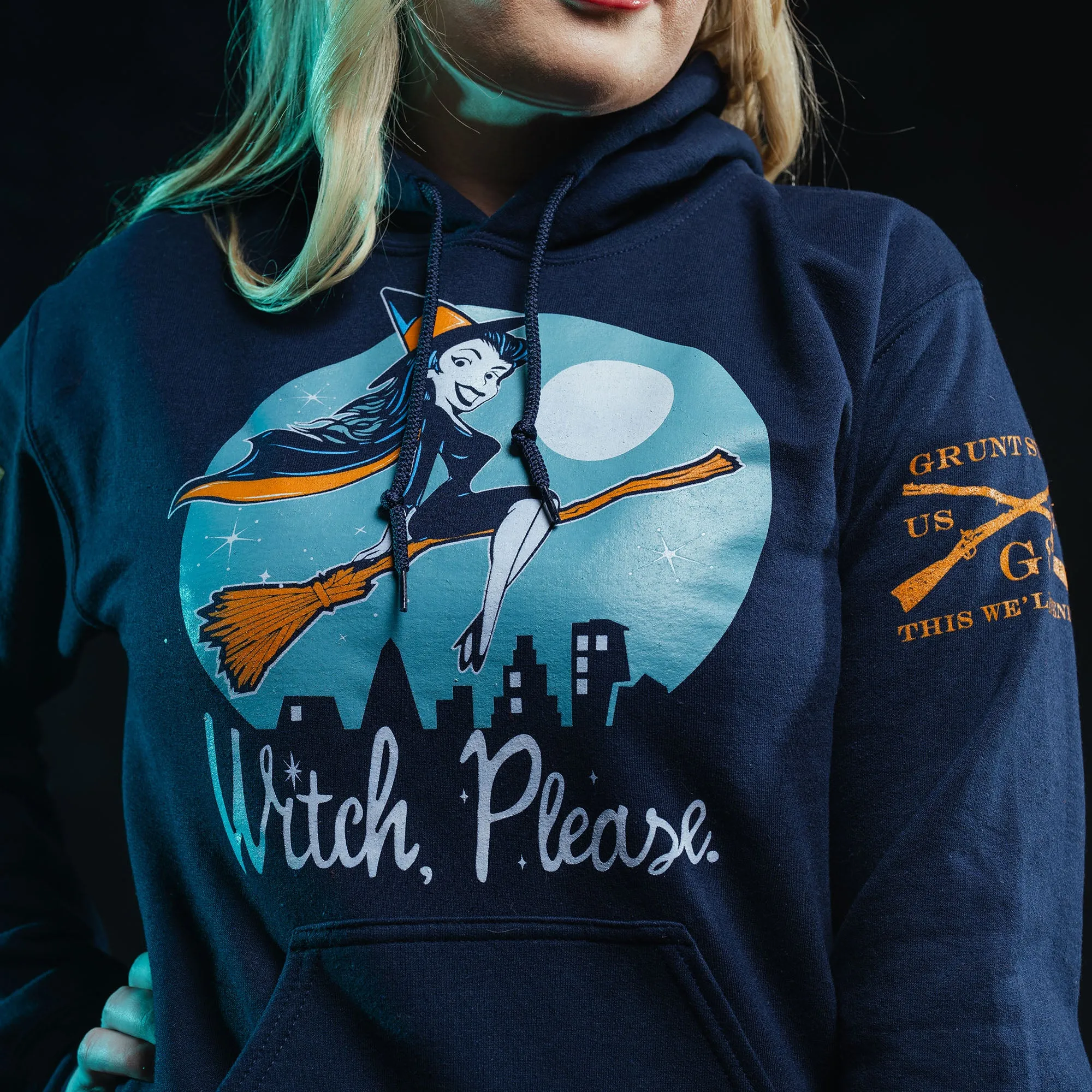 Women's Witch, Please Hoodie - Navy sold by Grunt Style product image thumbnail 4