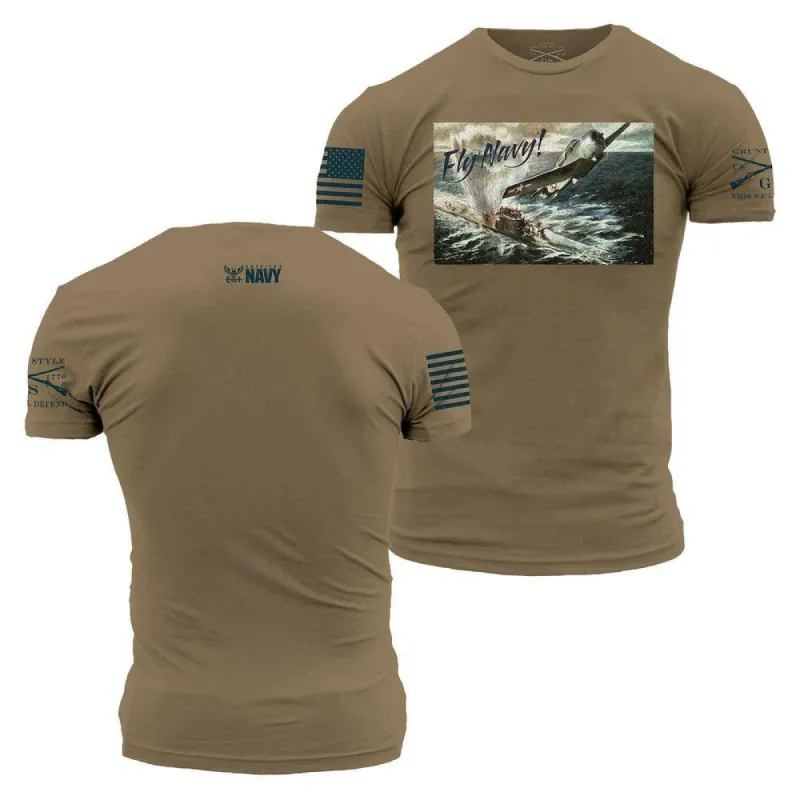 USN - Fly Navy T-Shirt - Tan sold by Grunt Style