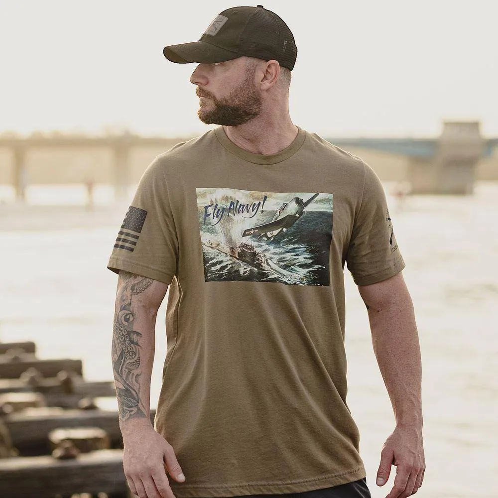 USN - Fly Navy T-Shirt - Tan sold by Grunt Style product image thumbnail 4