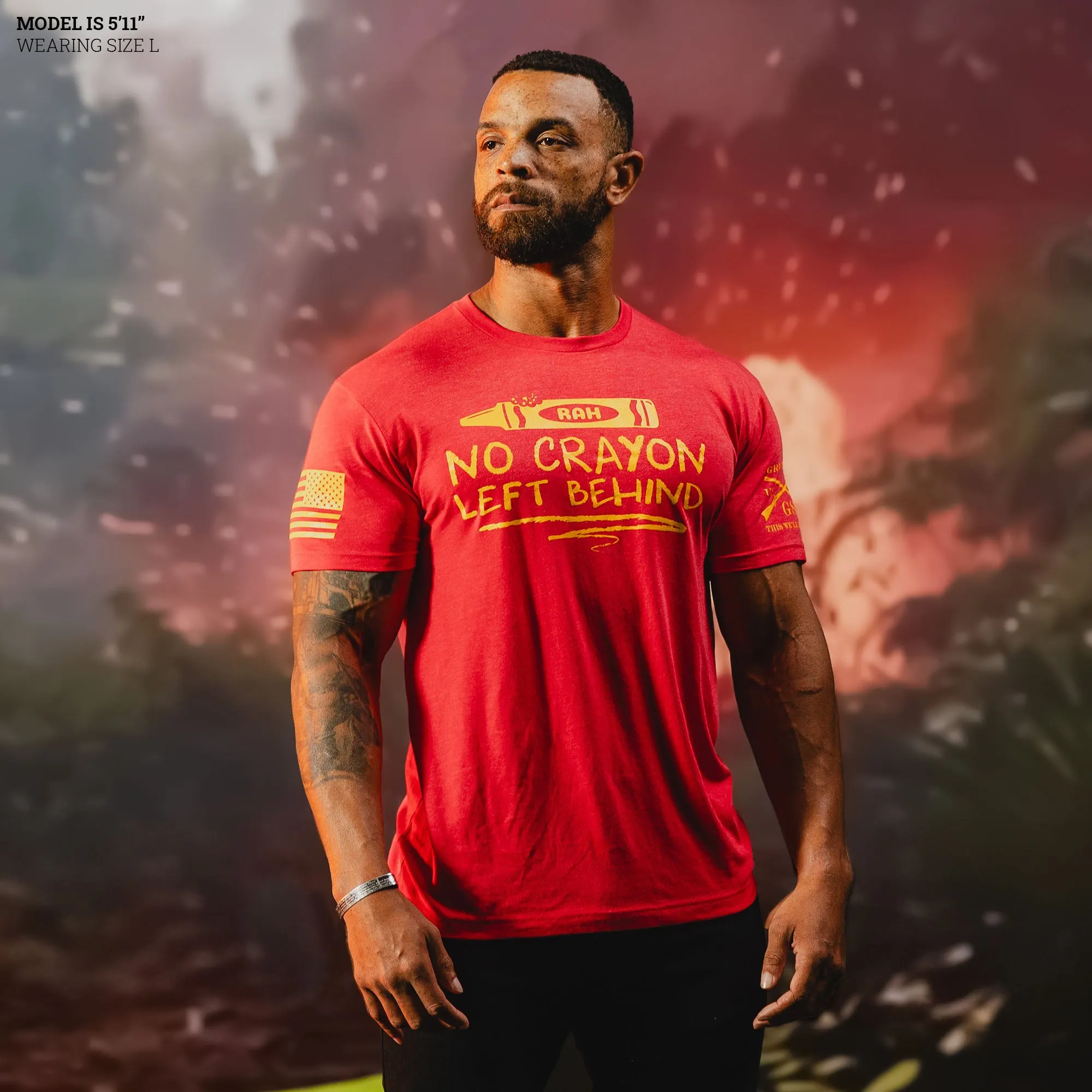 No Crayon Left Behind T-Shirt - Red sold by Grunt Style product image thumbnail 3