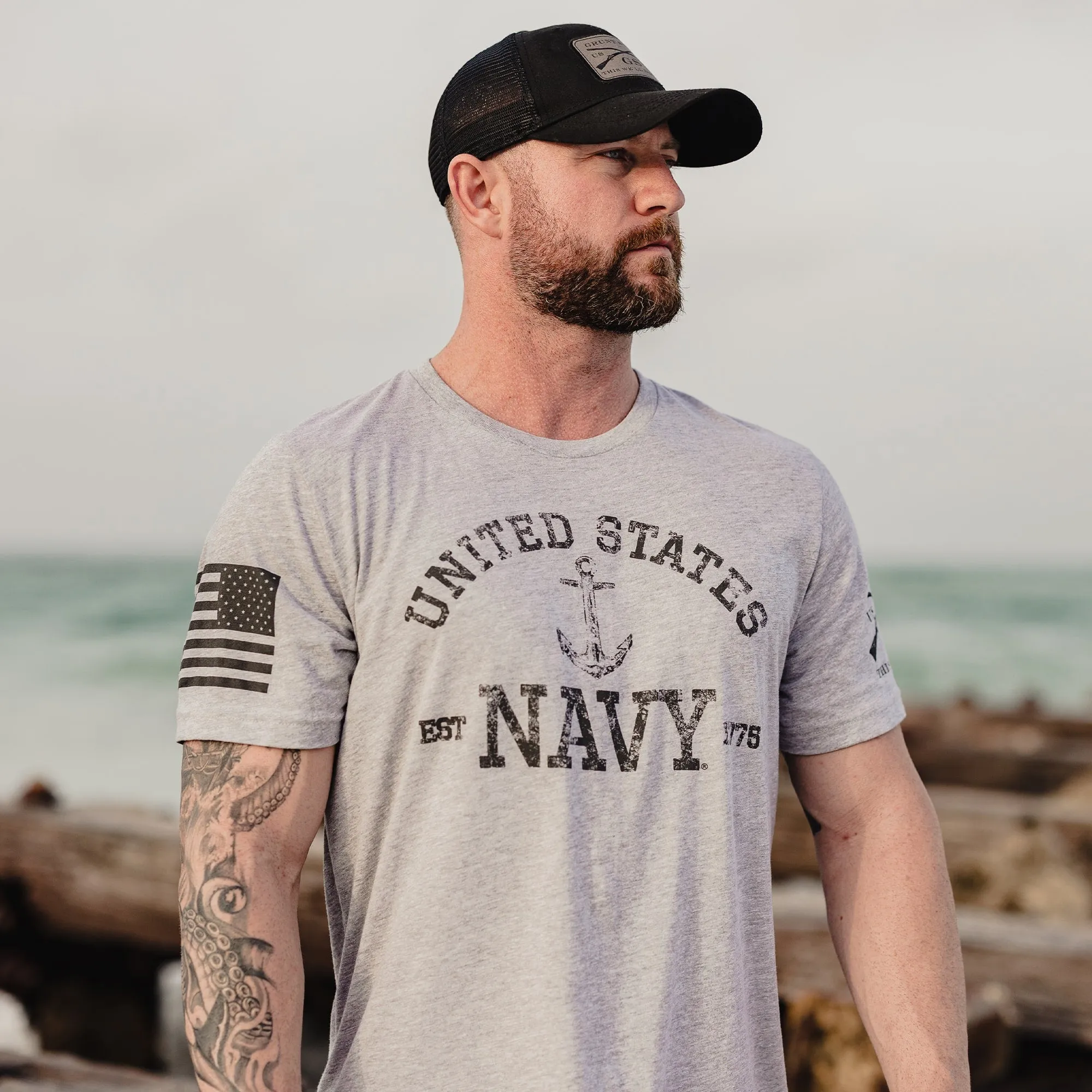 USN - Est. 1775 2.0 T-Shirt - Athletic Heather sold by Grunt Style product image thumbnail 3