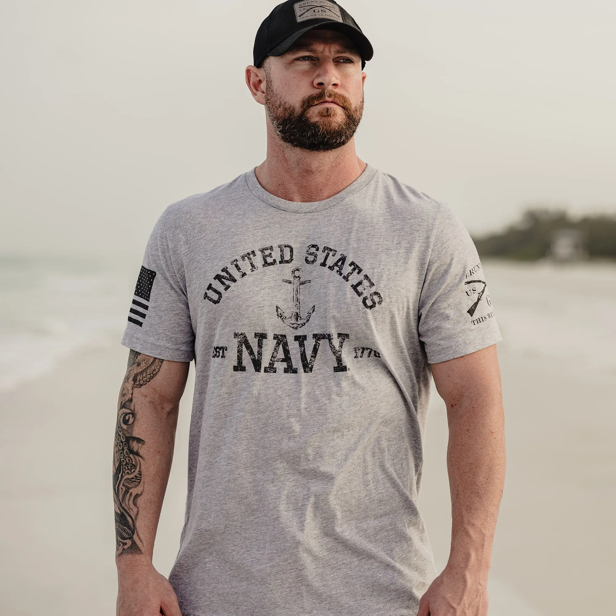 USN - Est. 1775 2.0 T-Shirt - Athletic Heather sold by Grunt Style product image thumbnail 2