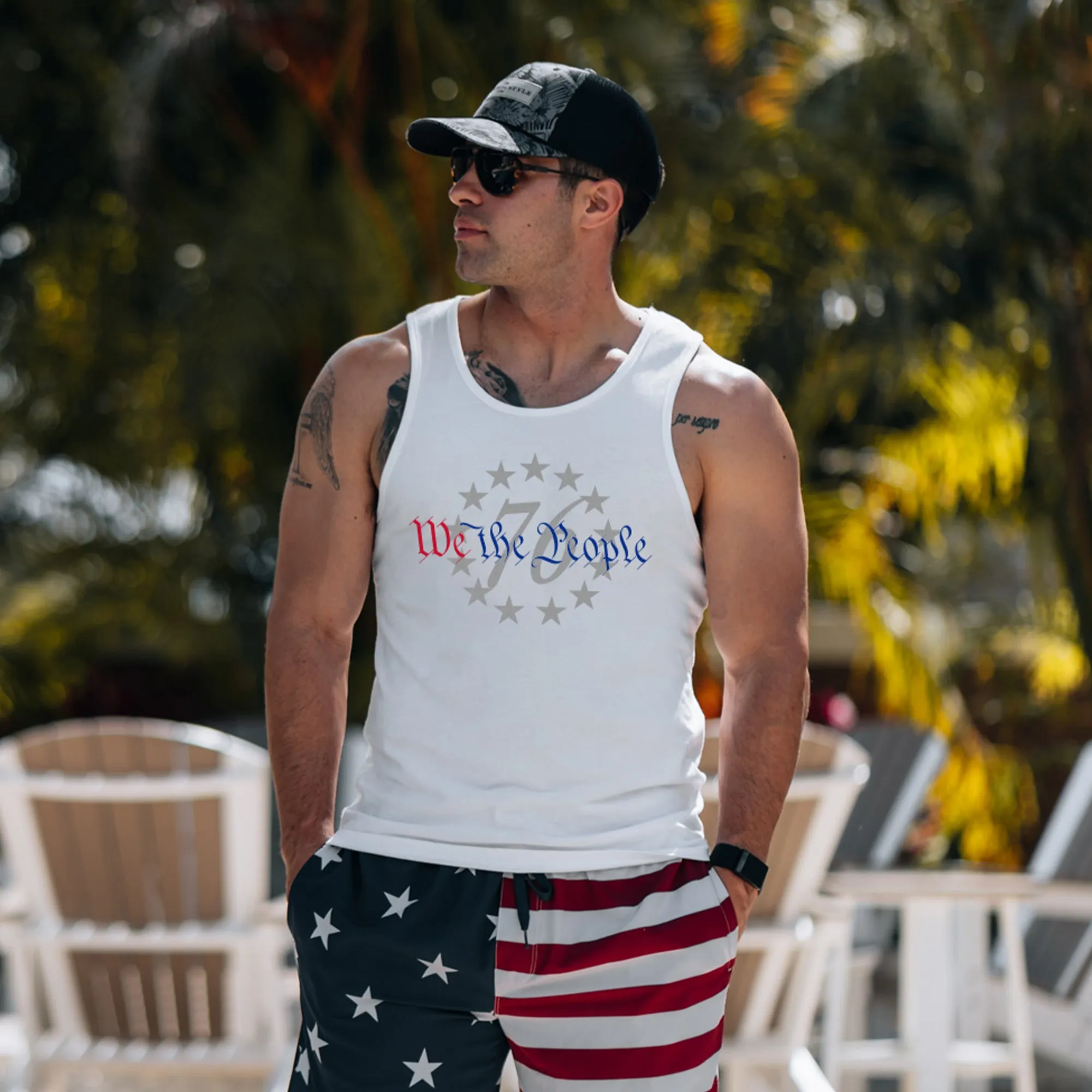 Men's 76 We The People Tank - White sold by Grunt Style