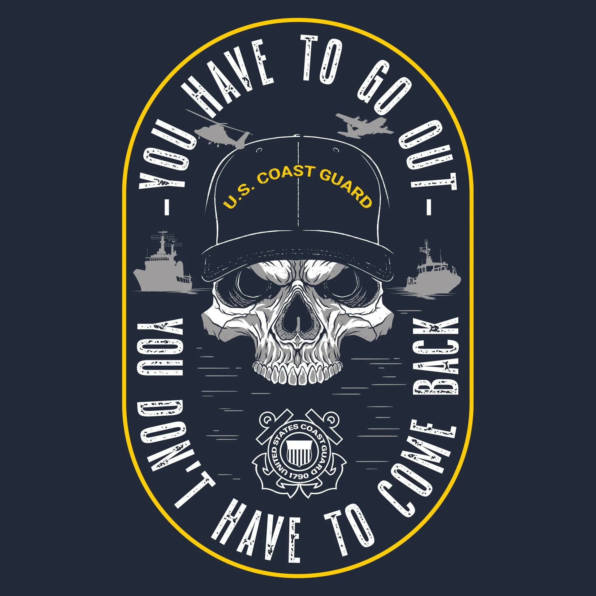USCG - Guardians Of The Waves T-Shirt - Midnight Navy sold by Grunt Style product image thumbnail 2