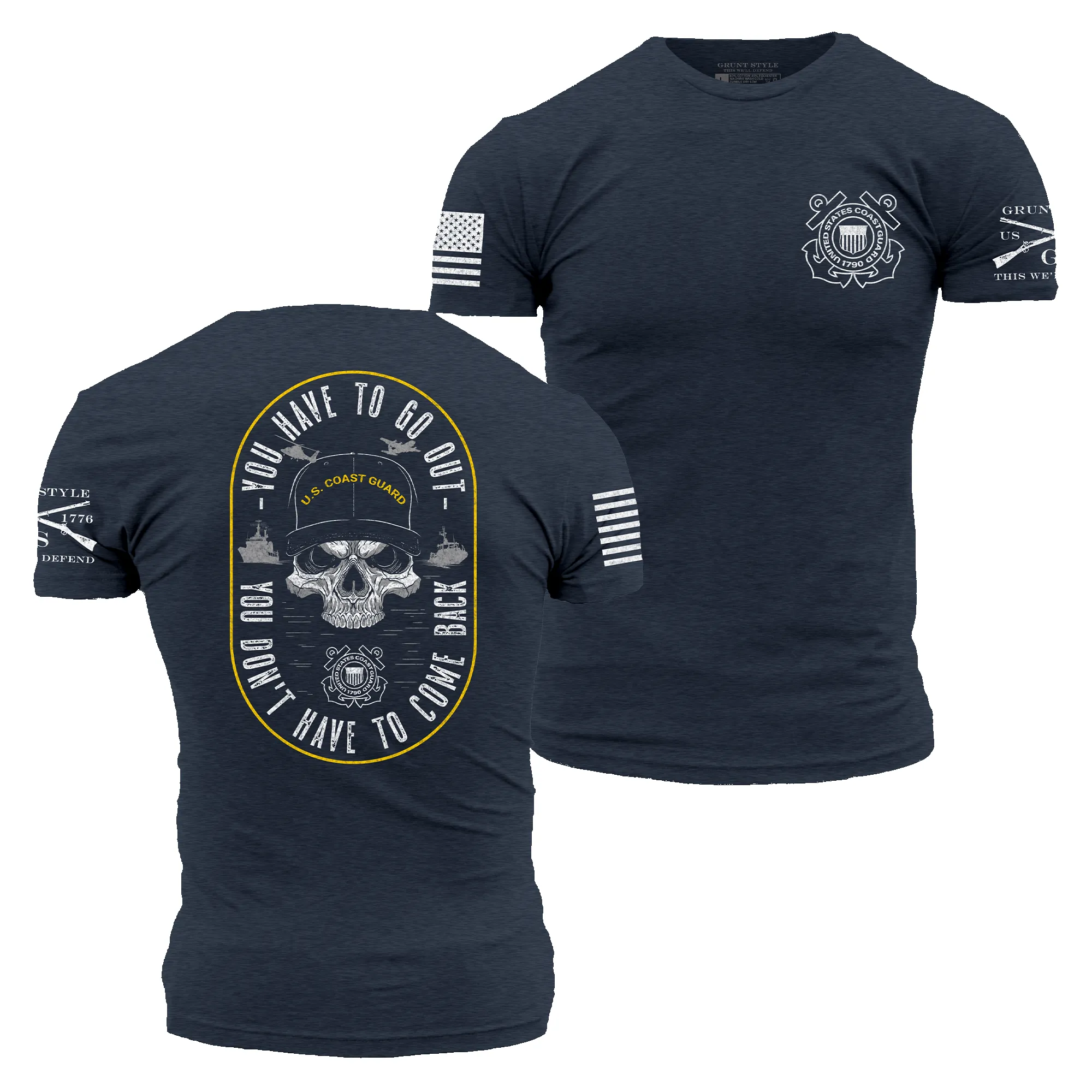 USCG - Guardians Of The Waves T-Shirt - Midnight Navy sold by Grunt Style