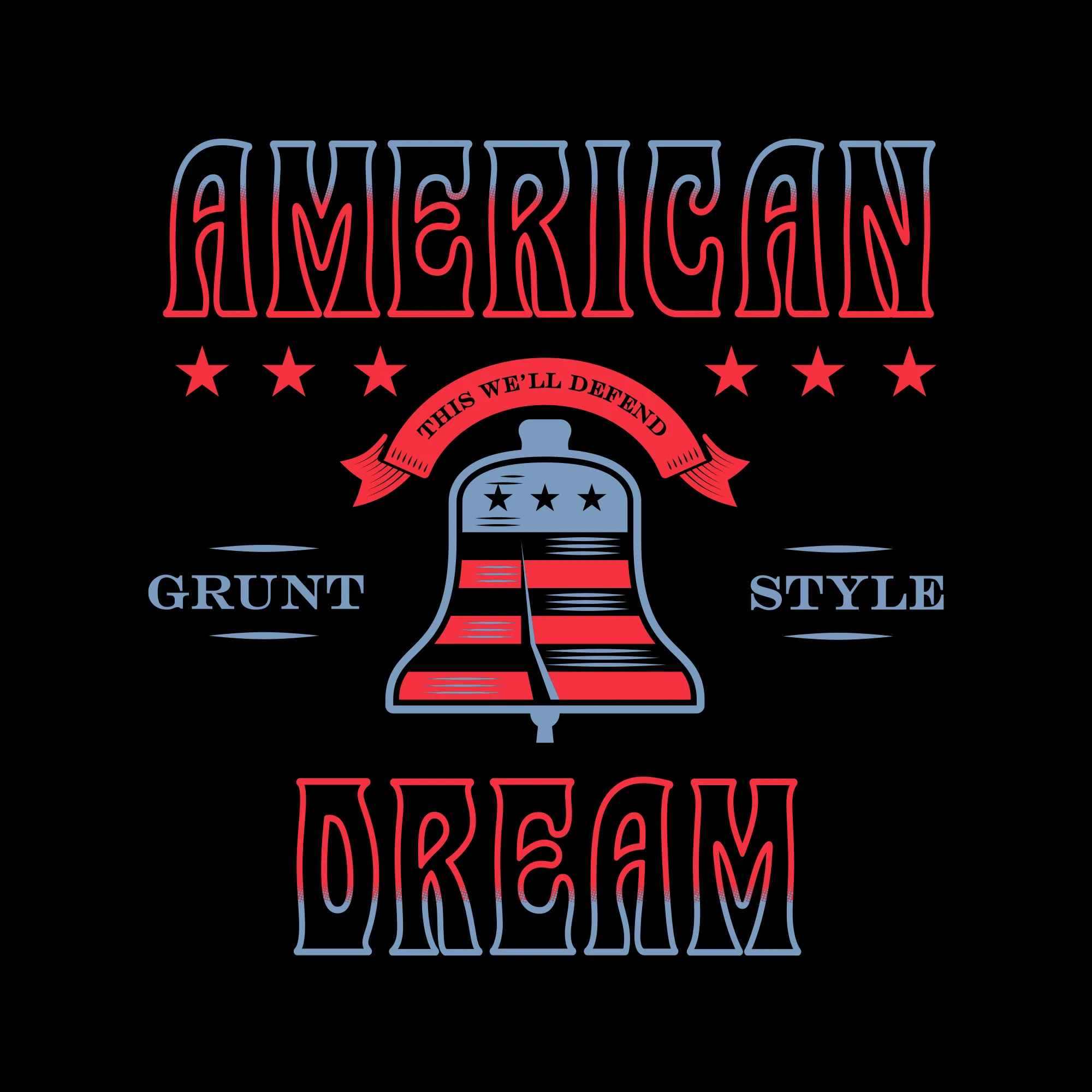 Women's American Dream Boyfriend Fit T-Shirt - Black sold by Grunt Style product image thumbnail 2