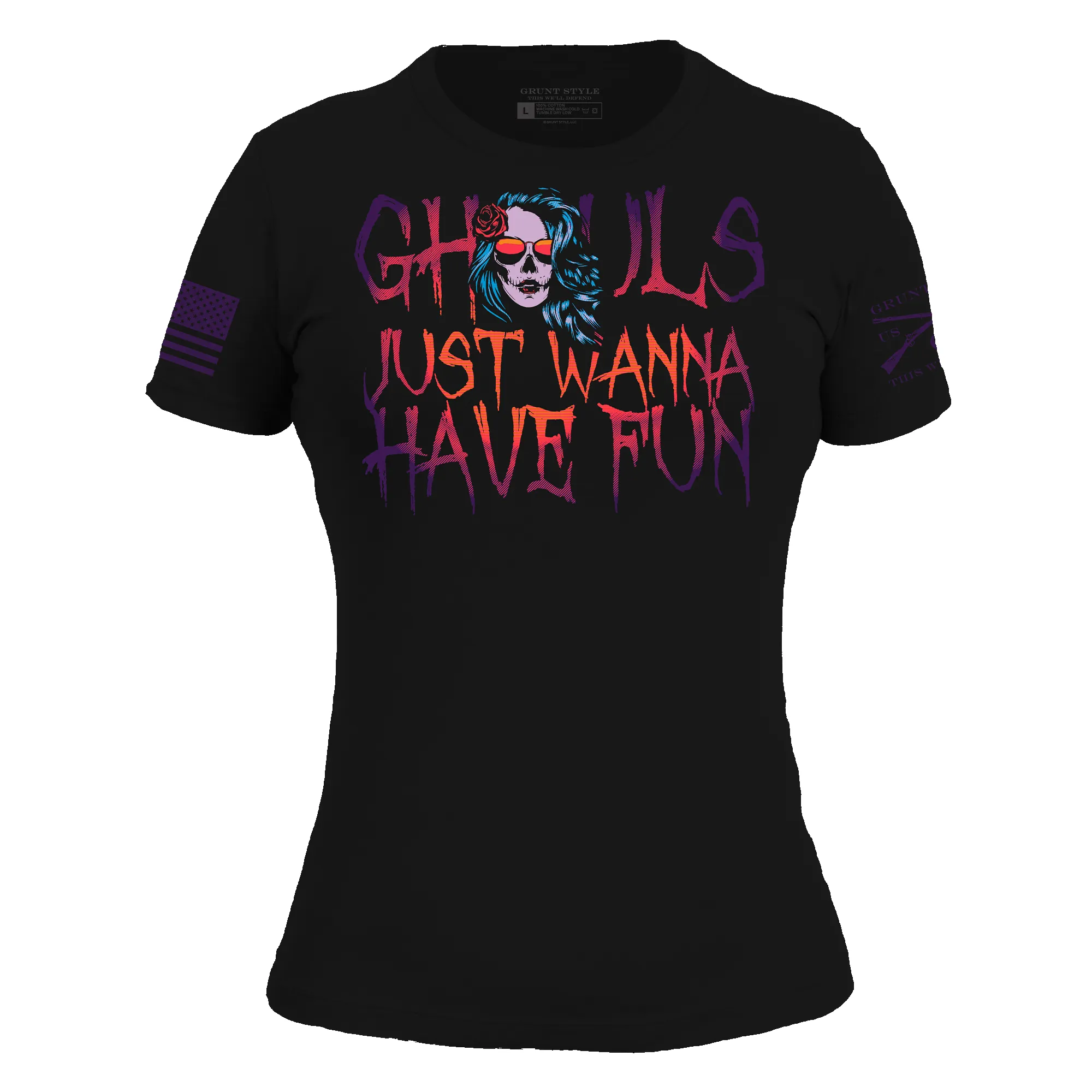 Women's Ghouls Just Wanna Have Fun Slim Fit T-Shirt - Black sold by Grunt Style product image thumbnail 5