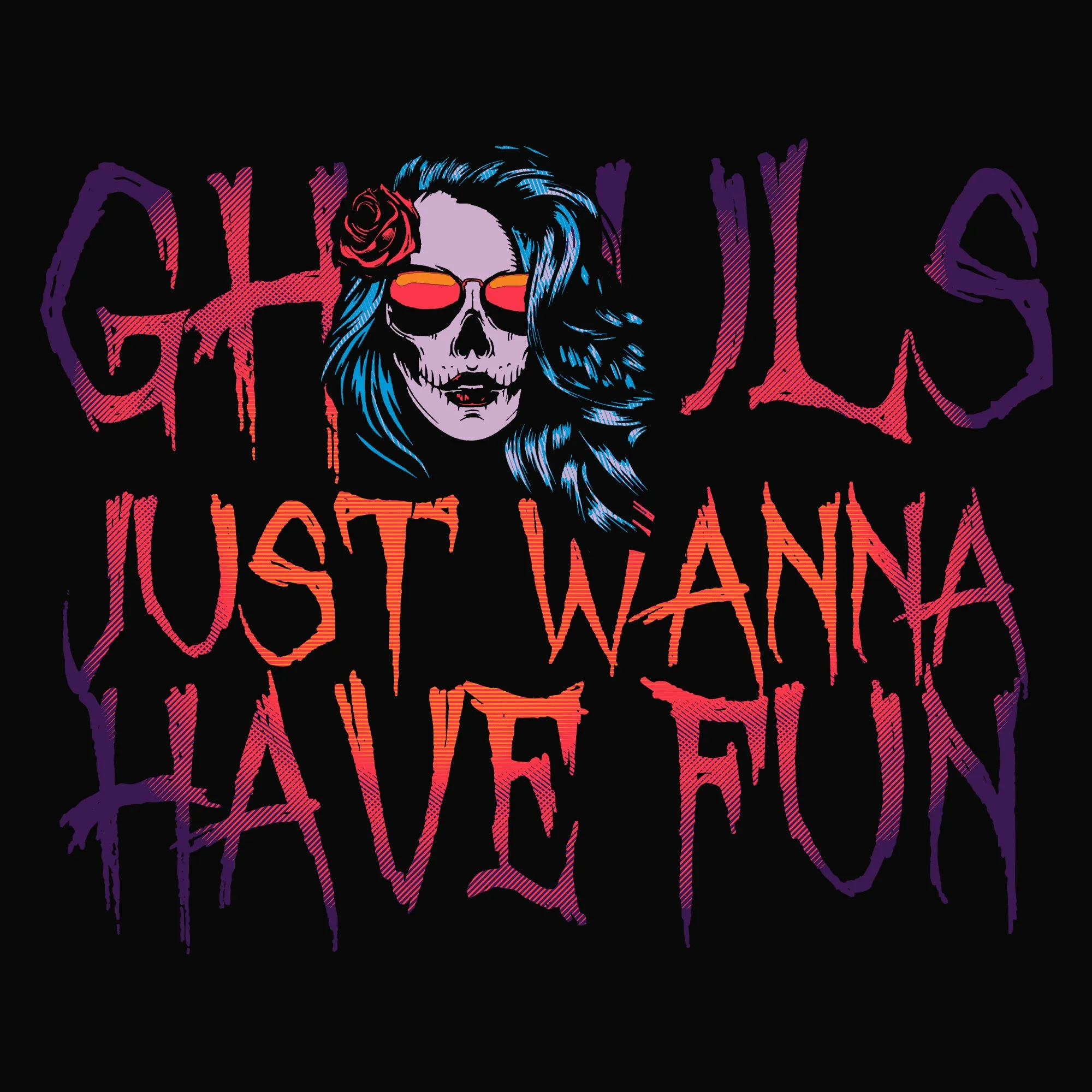 Women's Ghouls Just Wanna Have Fun Slim Fit T-Shirt - Black sold by Grunt Style product image thumbnail 2