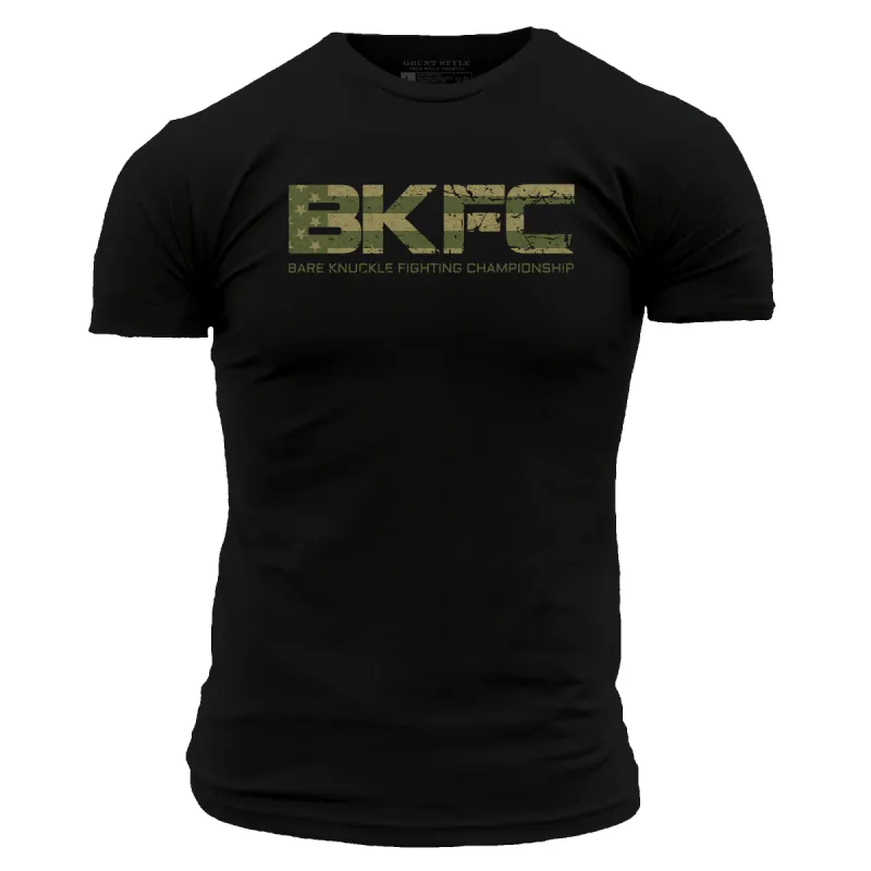 BKFC Camo Flag T-Shirt - Black sold by Grunt Style