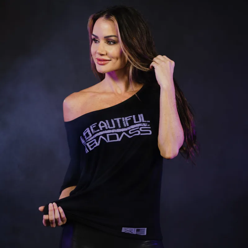 Women's Beautiful Badass Slouchy T-Shirt - Black sold by Grunt Style
