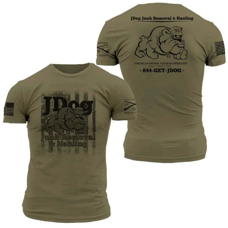 JDog Junk Removal & Hauling T-Shirt - Military Green sold by Grunt Style