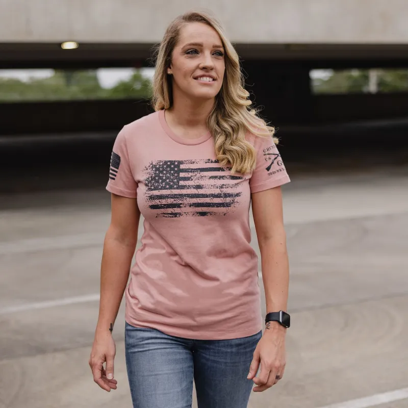 Women's Vintage American T-Shirt - Desert Pink sold by Grunt Style