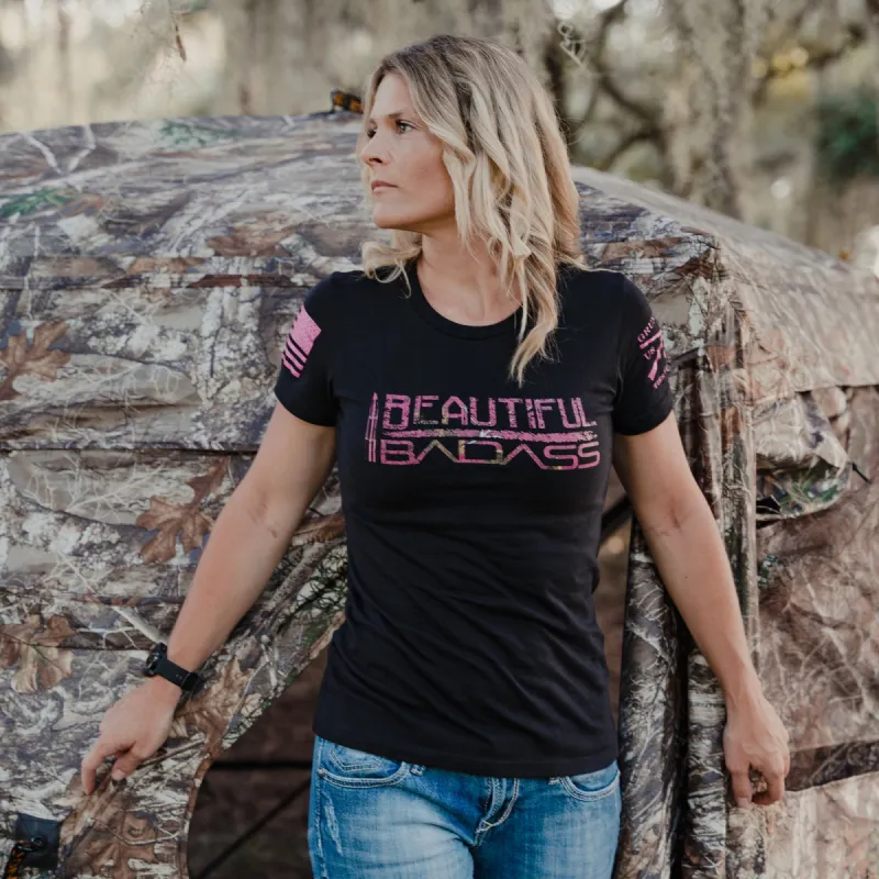Women's Realtree Xtra® - Beautiful Badass T-Shirt - Black sold by Grunt Style
