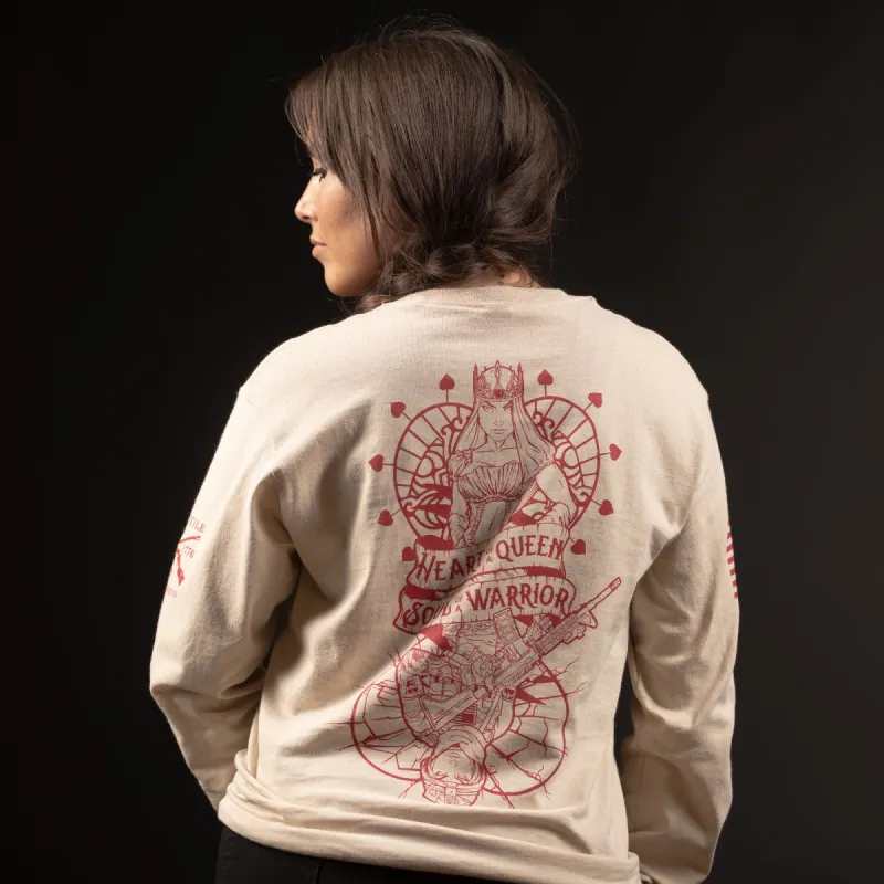Women's Heart and Soul of a Warrior Long Sleeve - Sand sold by Grunt Style