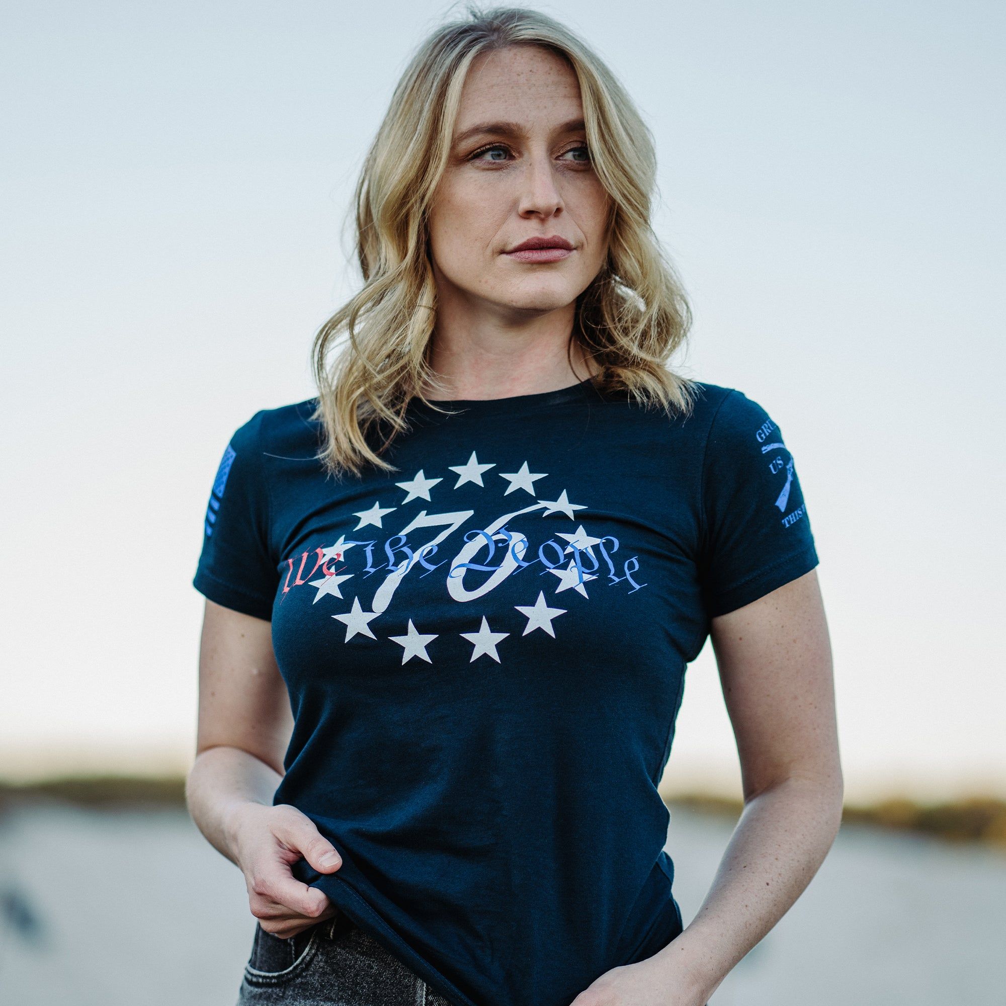 Women's 76 We The People T-Shirt - Midnight Navy sold by Grunt Style
