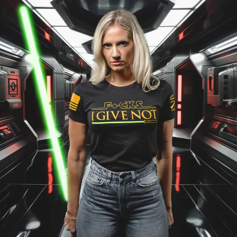 Women's F*cks I Give Not Slim Fit T-Shirt - Black made by Grunt Style