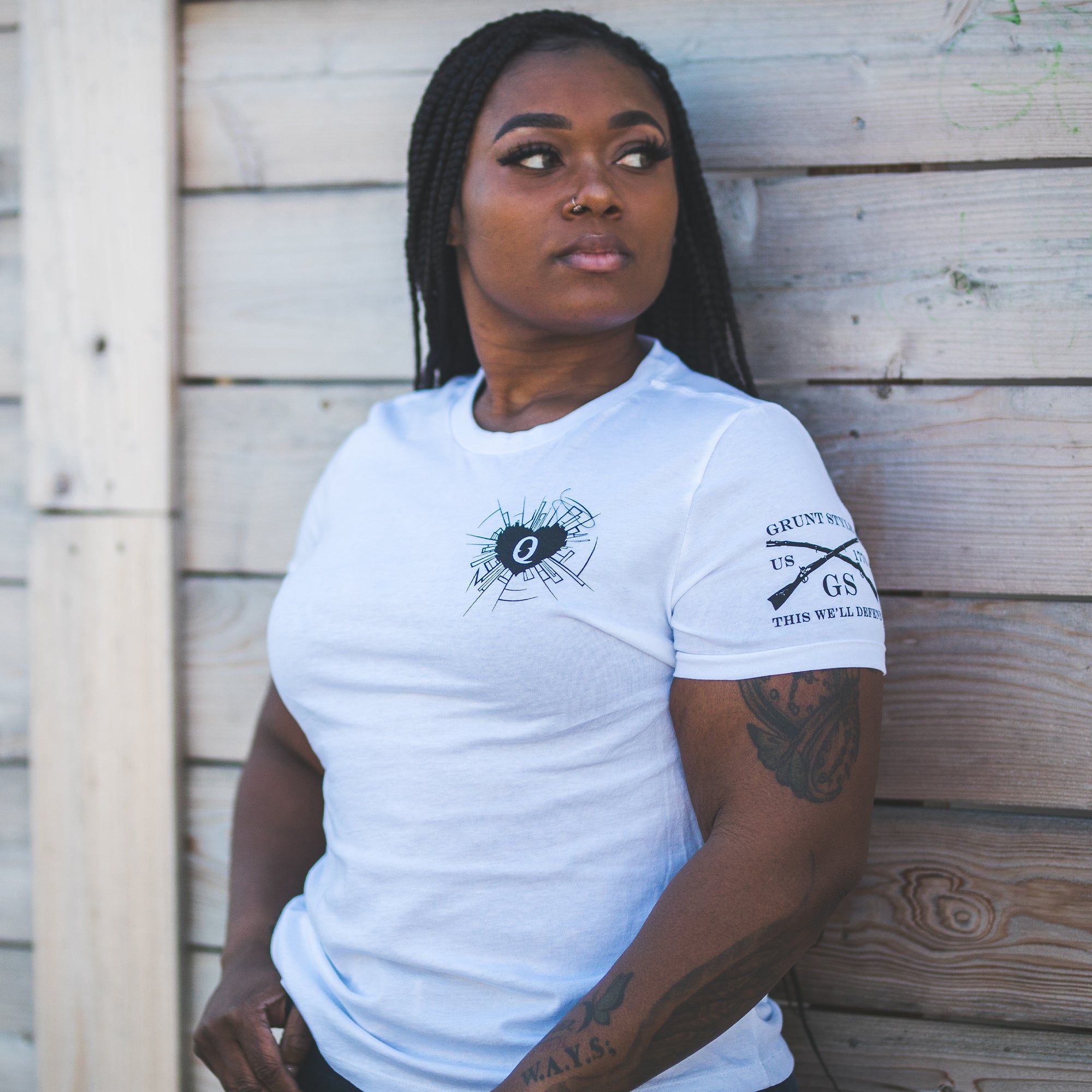 Women's Heart and Soul of a Warrior Relaxed Fit Tee - White sold by Grunt Style product image thumbnail 3