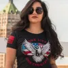Women's One Life One Country Slim Fit T-Shirt - Black sold by Grunt Style