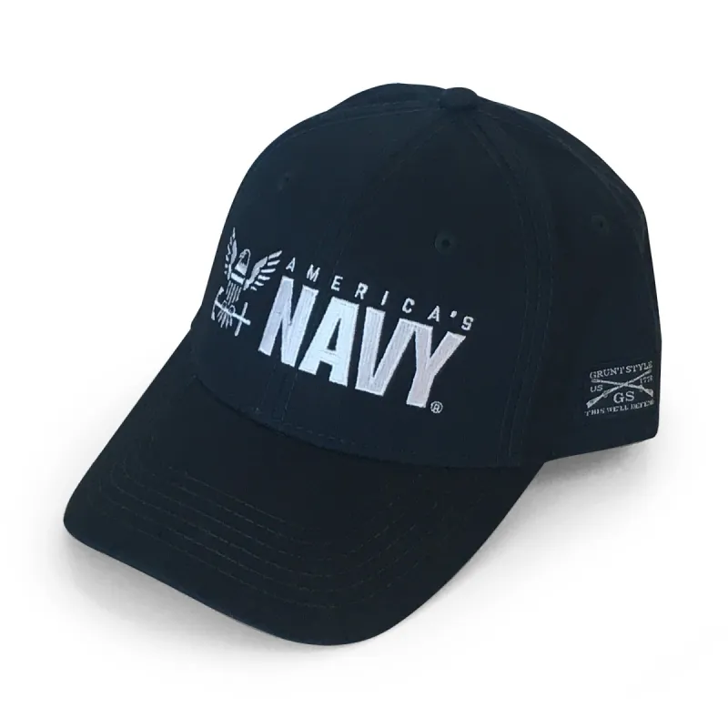 USN - America's Navy Embroidered Logo Hat sold by Grunt Style